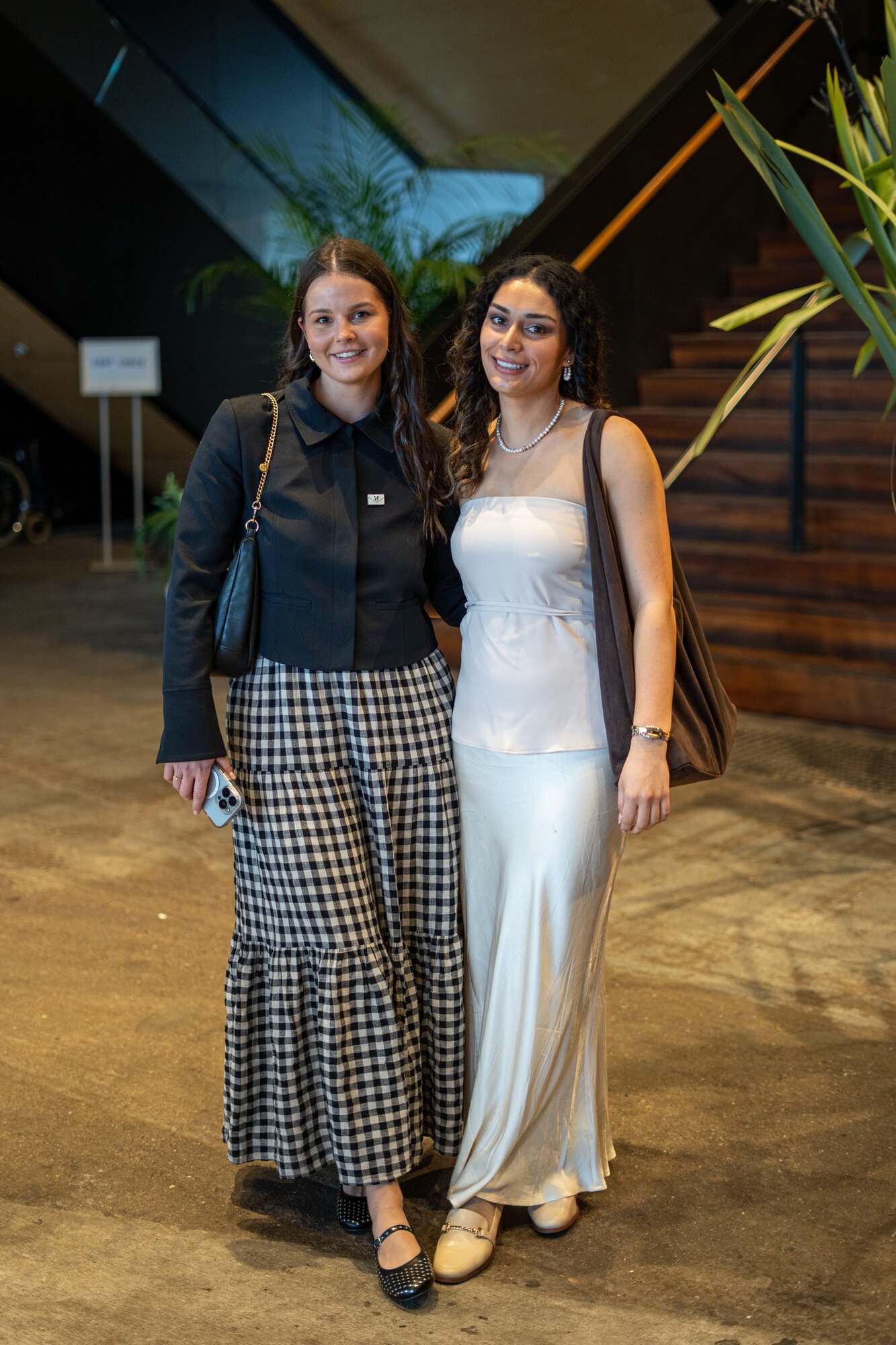 Sophie Frizzell and Xanthe Barton donned complimentary ensembles. Photo / Alyse Wright
