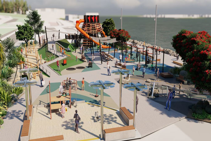 Artist's impression of the new waterfront playground. Image/ Tauranga City Council