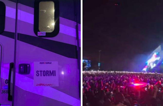 In now-deleted footage she also filmed the moment ambulances arrived in the crowd. Photo / Instagram