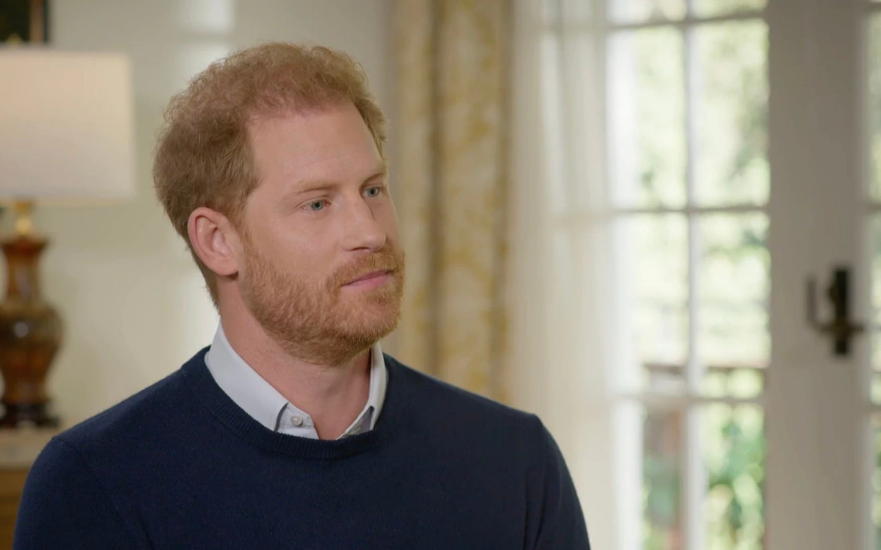 Prince Harry speaking during an interview with ITV's Tom Bradby for the programme Harry: The Interview. Photo / PA via AP