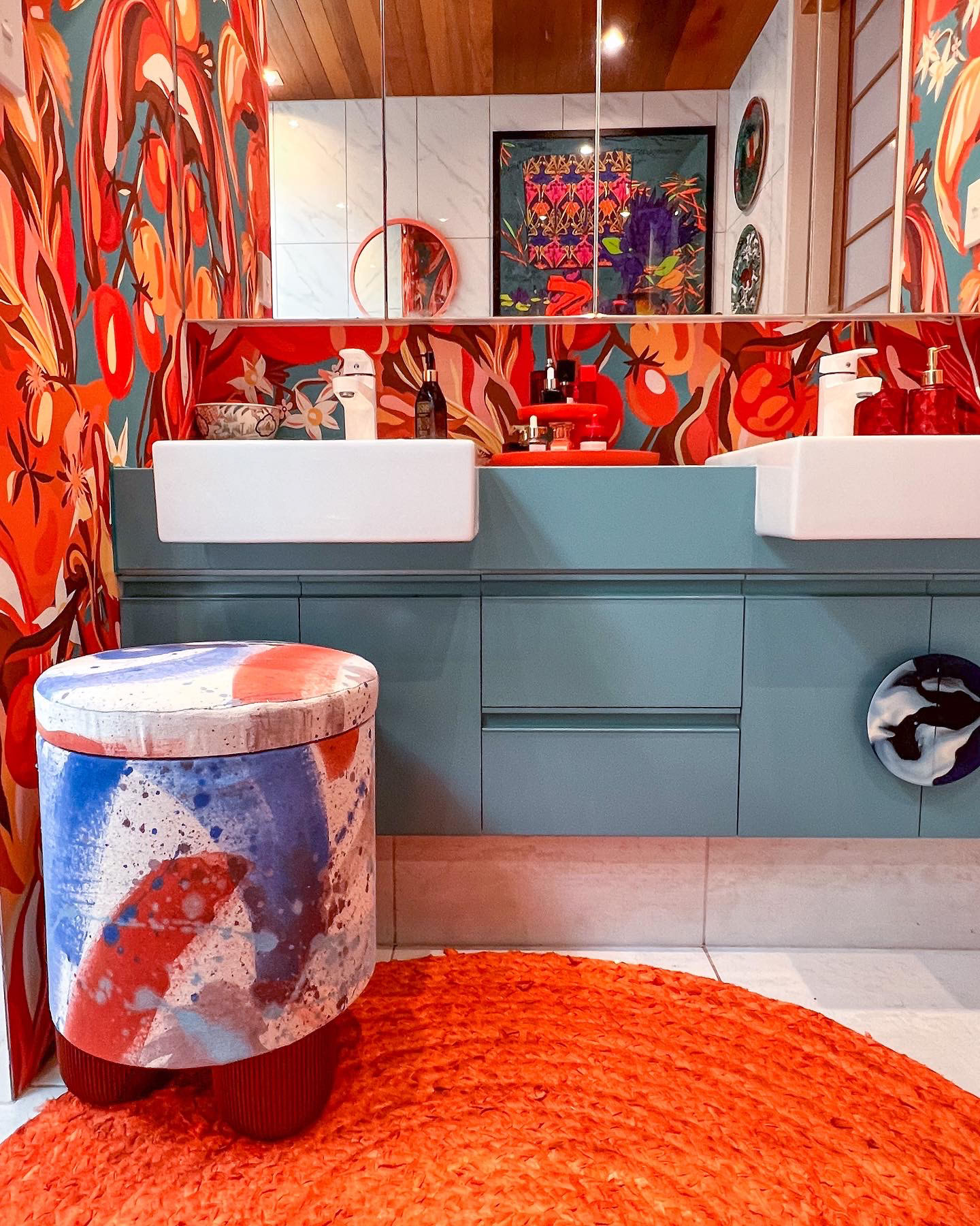 Evie has given her bathroom a colourful makeover.