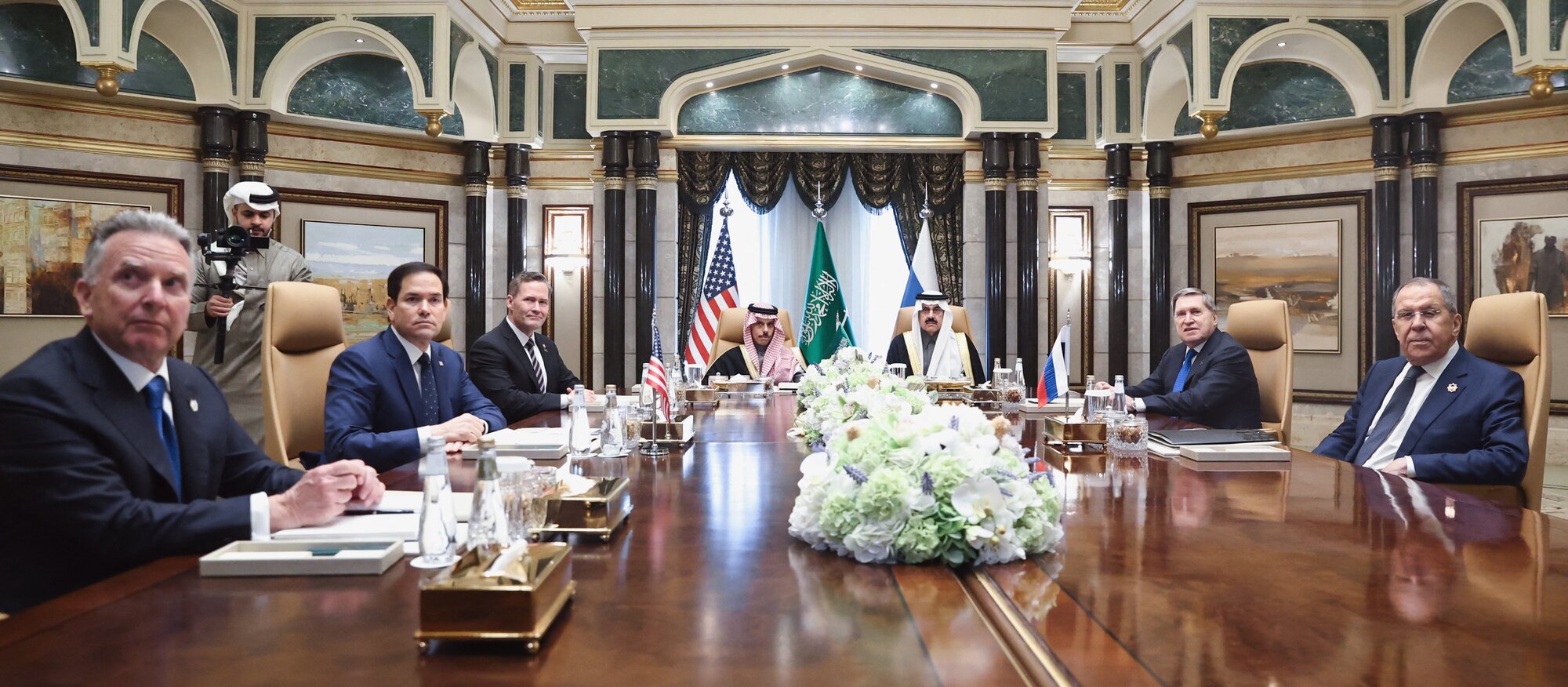 US and Russian officials met at Riyadh's Diriyah Palace. Photo / Russian Foreign Ministry