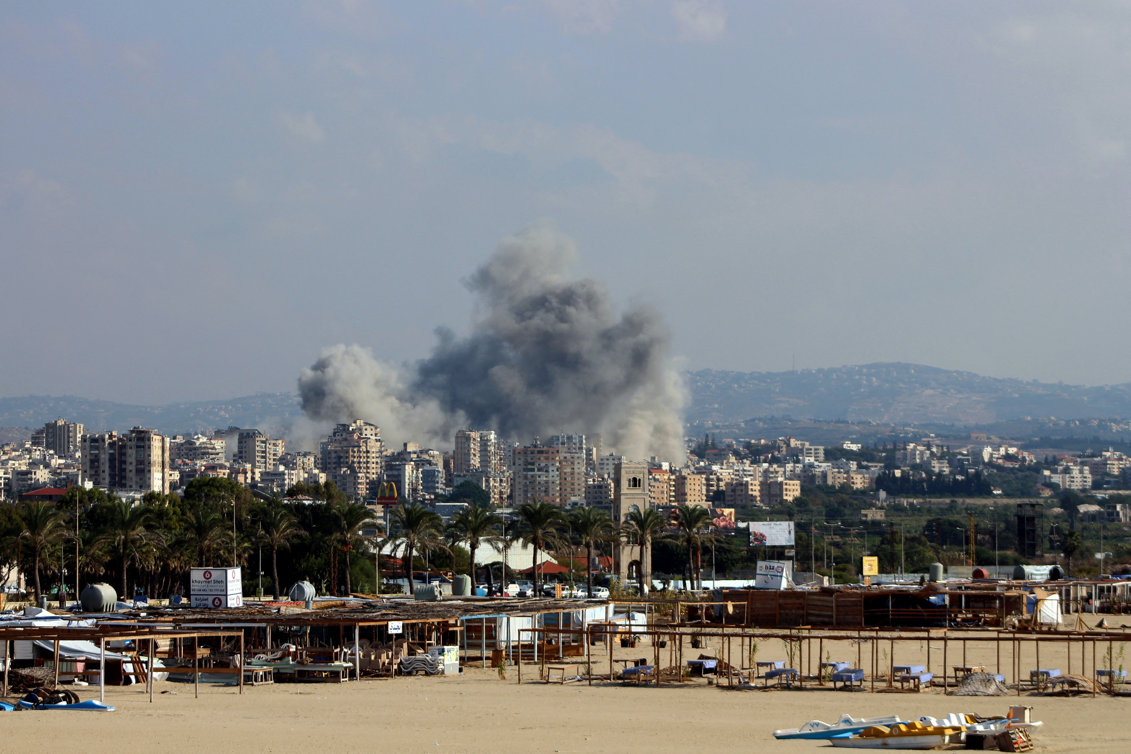 Smoke rises from the site of an Israeli airstrike that targeted the area of al-Hosh, on the outskirts of Tyre in southern Lebanon, on October 31, 2024, amid the ongoing war between Israel and Hezbollah. Photo / AFP