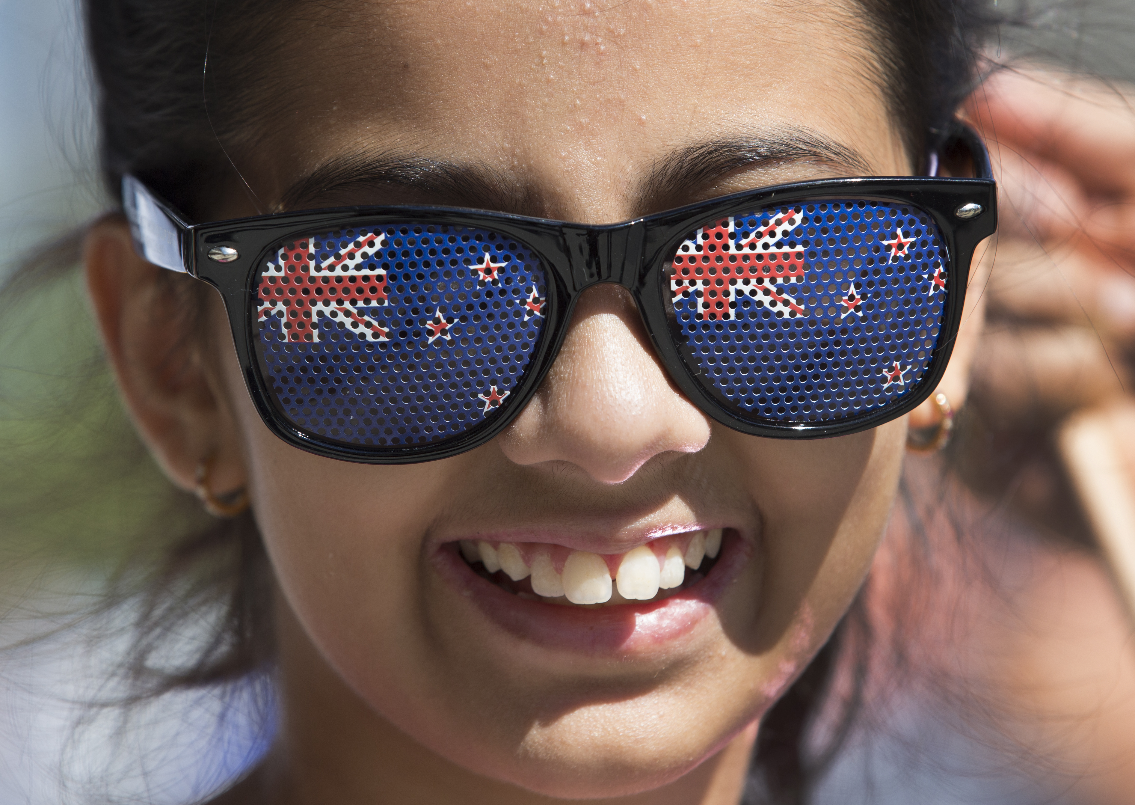 I only have eyes for the Black Caps! A New Zealand fan outside the MCG.
