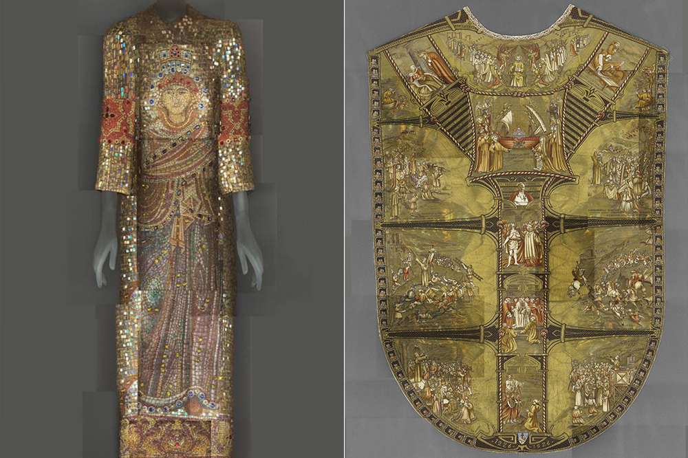 Dolce & Gabbana, Autumn 2013 (left), Chasuble of Pius XI, 1926. Picture / The Metropolitan Museum of Art
