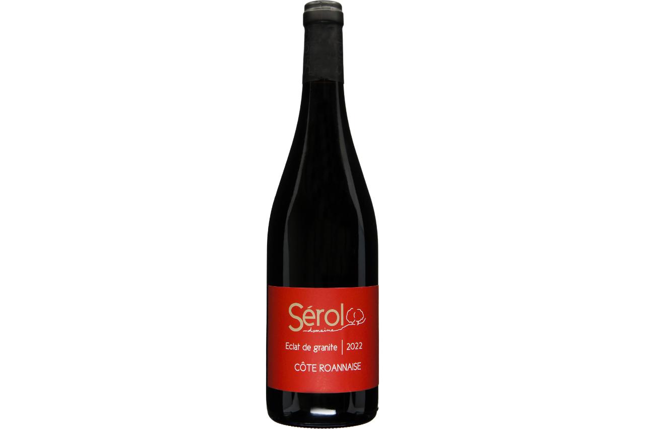 Domaine Serol Cote Roannaise Eclat de granite 2022 is a Gamay St Romain with concentrated spiciness, bright raspberry and red cherry fruit, and subtle hints of stone and herb.