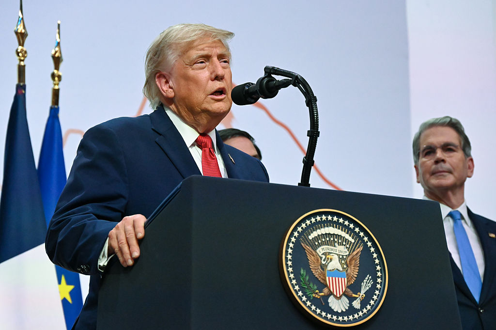US President Donald Trump holds a press conference at the G7 summit. Photo / Getty Images