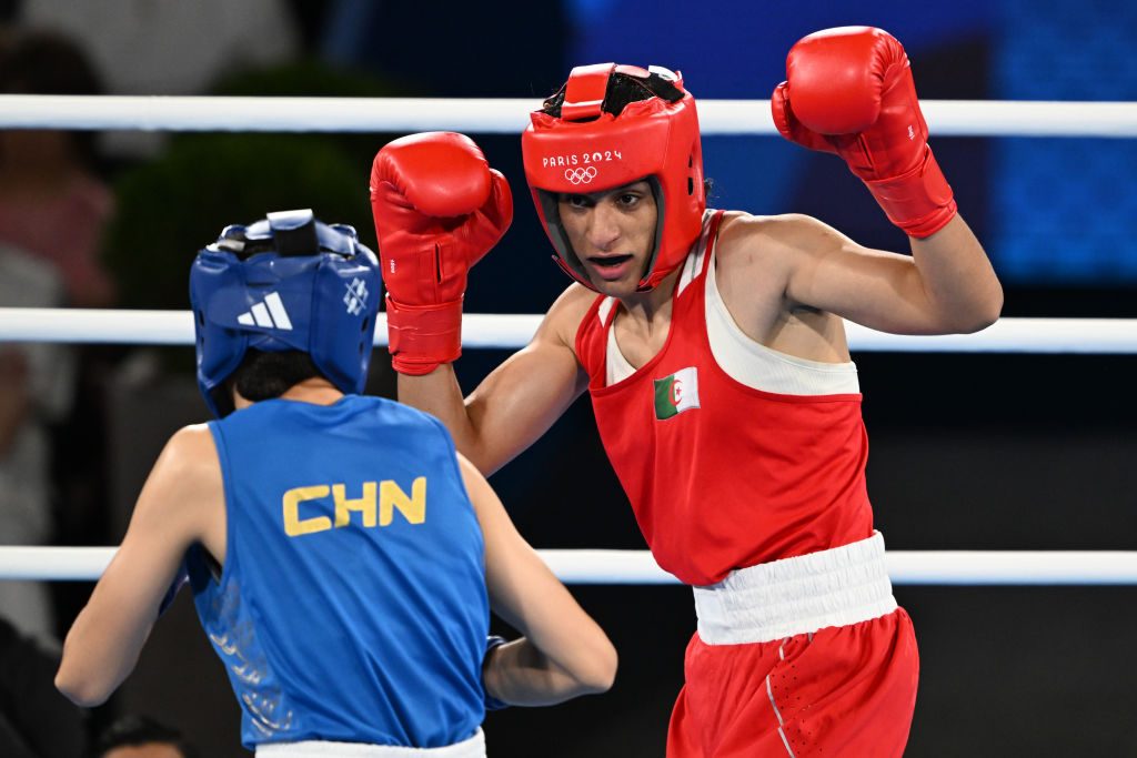 Imane Khelif fights Liu Yang from China. Photo / Getty Images