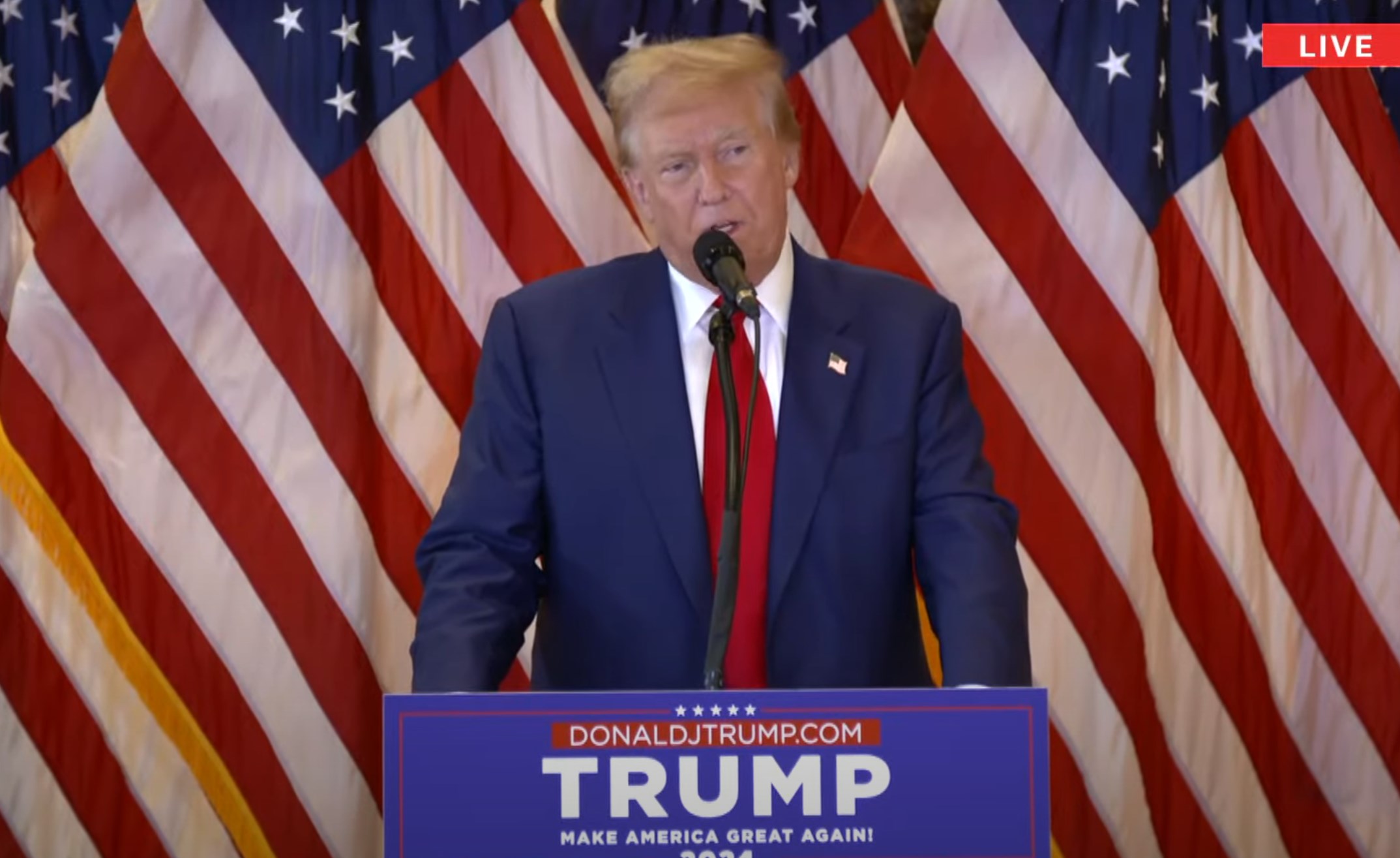 Former US President Donald Trump addressed reporters after he was convicted of trying to illegally influence the 2016 election by falsifying business records. Photo / AP