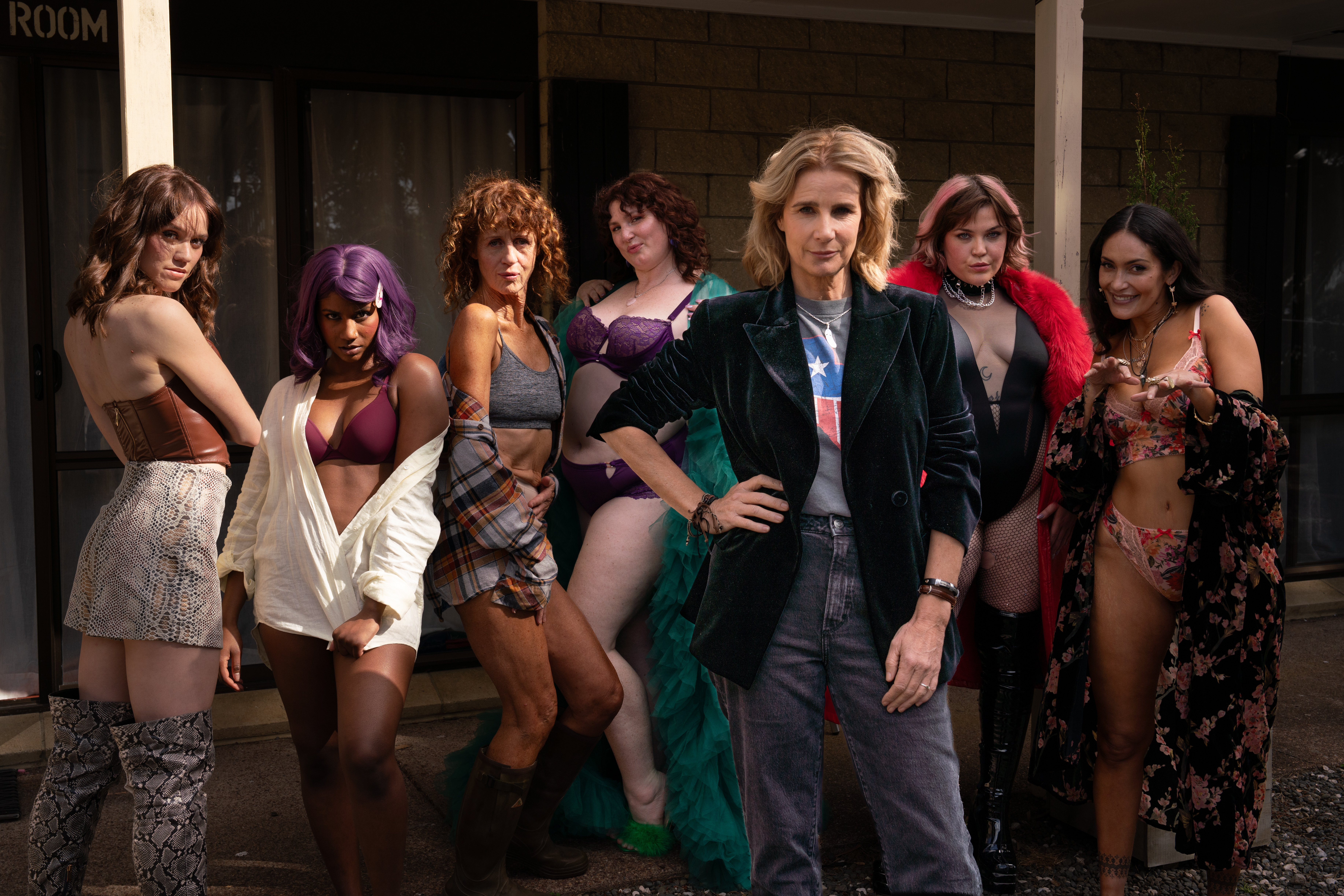 Madam follows Rachel Griffiths as she starts her own ethical Kiwi brothel. Photo / Warner Bros. Discovery