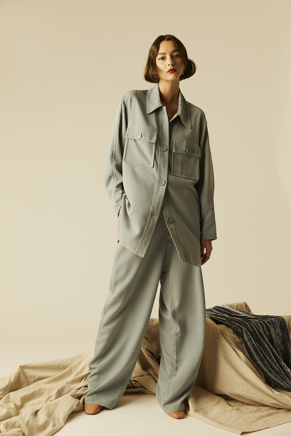 Alida wears Harris Tapper shirts and trousers. Photo / Mara Sommer
