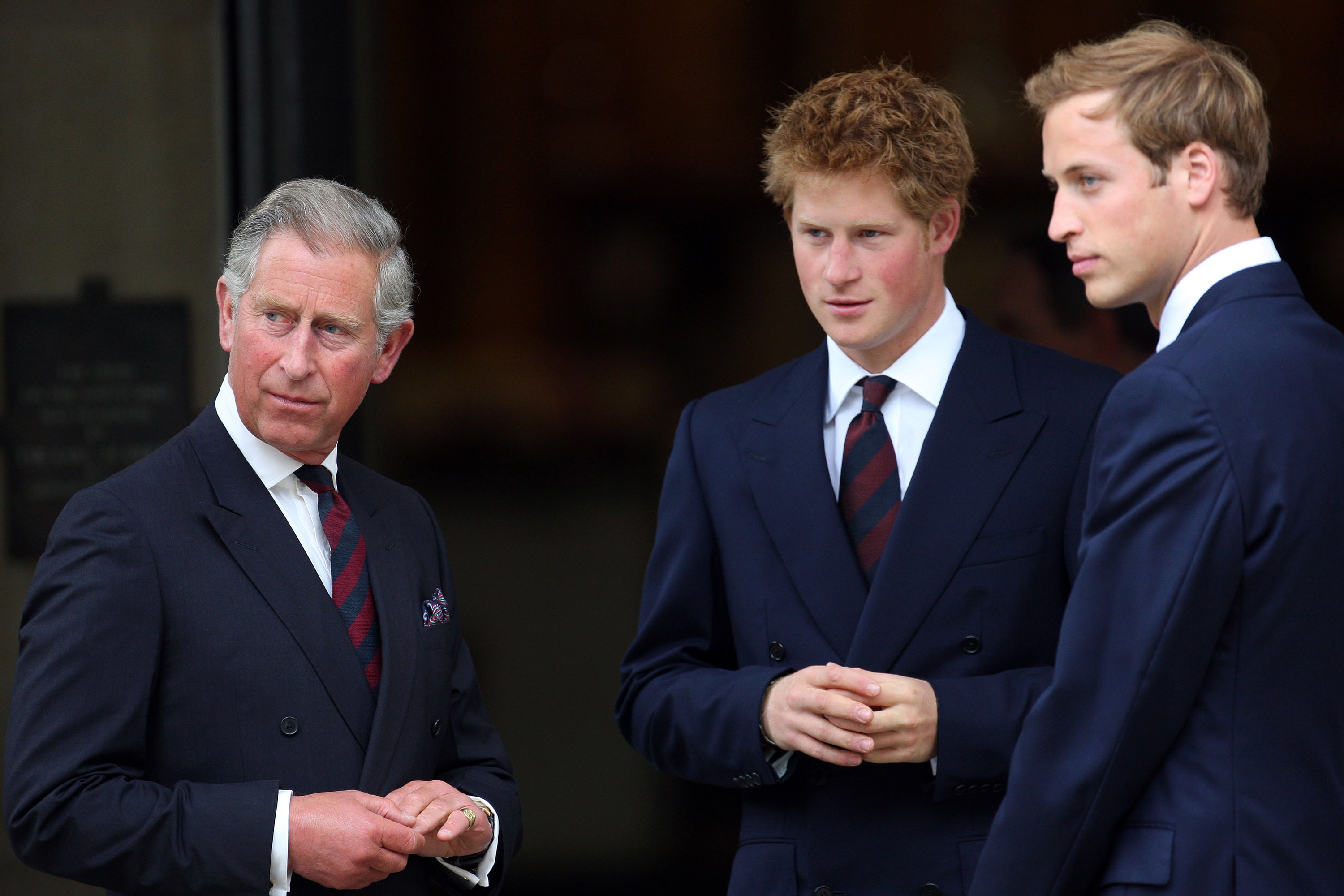 Prince Charles, Prince of Wales, Prince Harry and Prince William attend the service to celebrate the life of Diana, Princess of Wales at the Guards Chapel on August 31, 2007 in London, England. Photo / Getty Images
