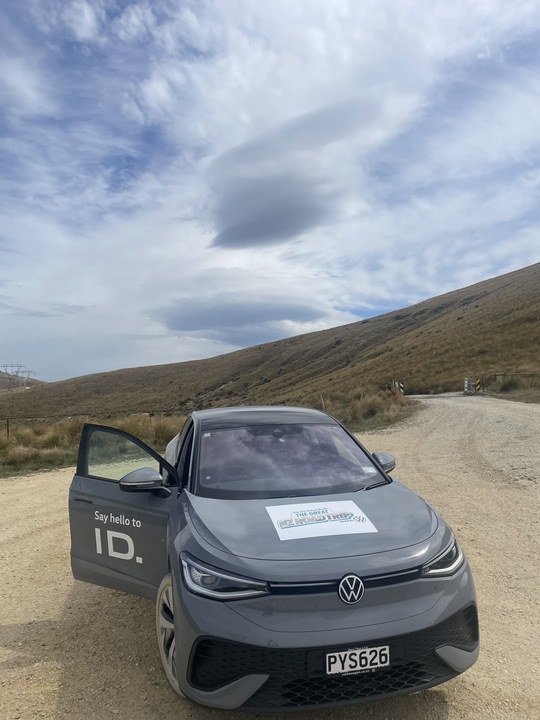 The VW ID.5 near the peak of Danseys Pass.