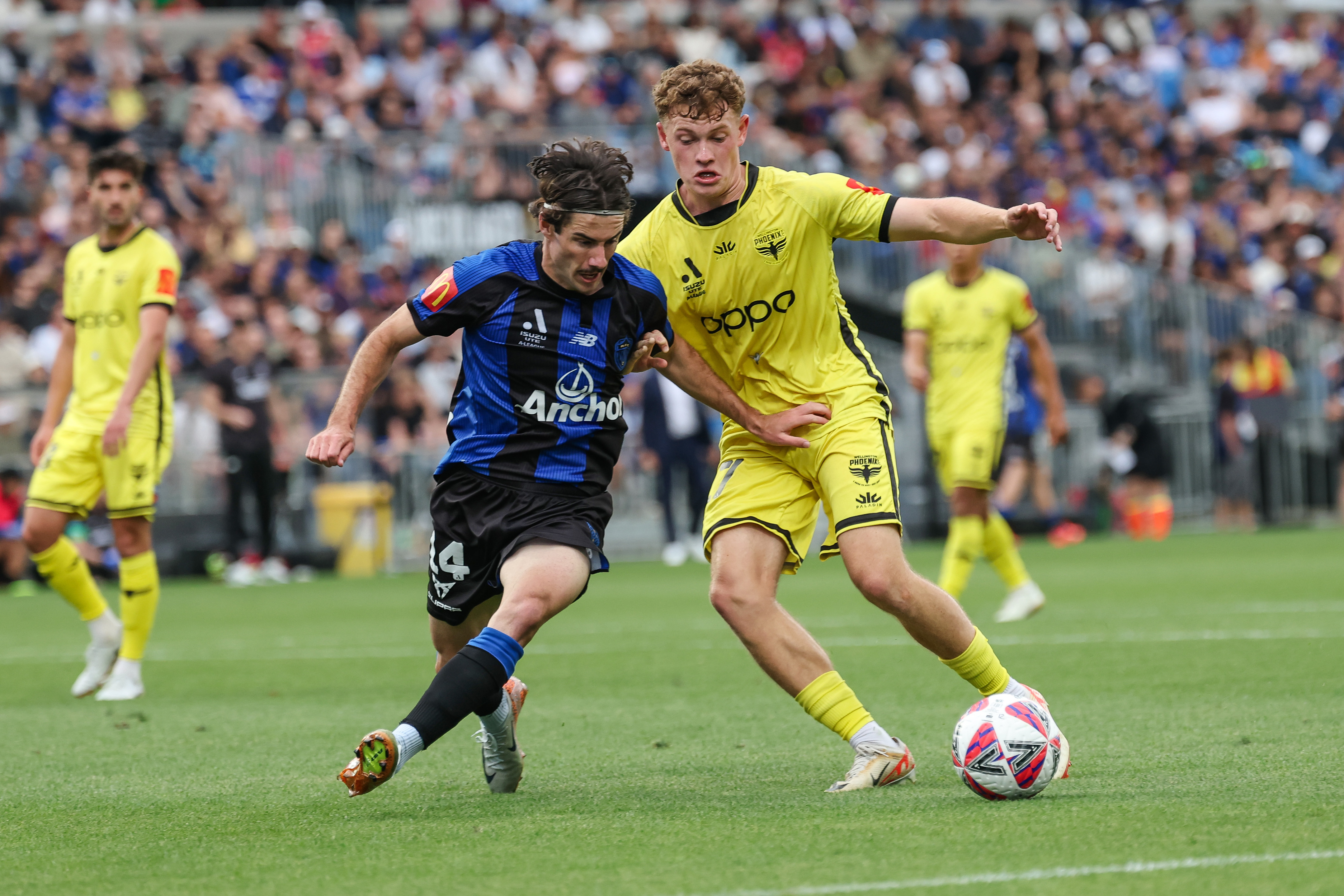 Auckland FC's Liam Gillion, who represented Auckland City FC in 2022 and 2023, in action during last weekend's A-League derby. Photo / Photosport