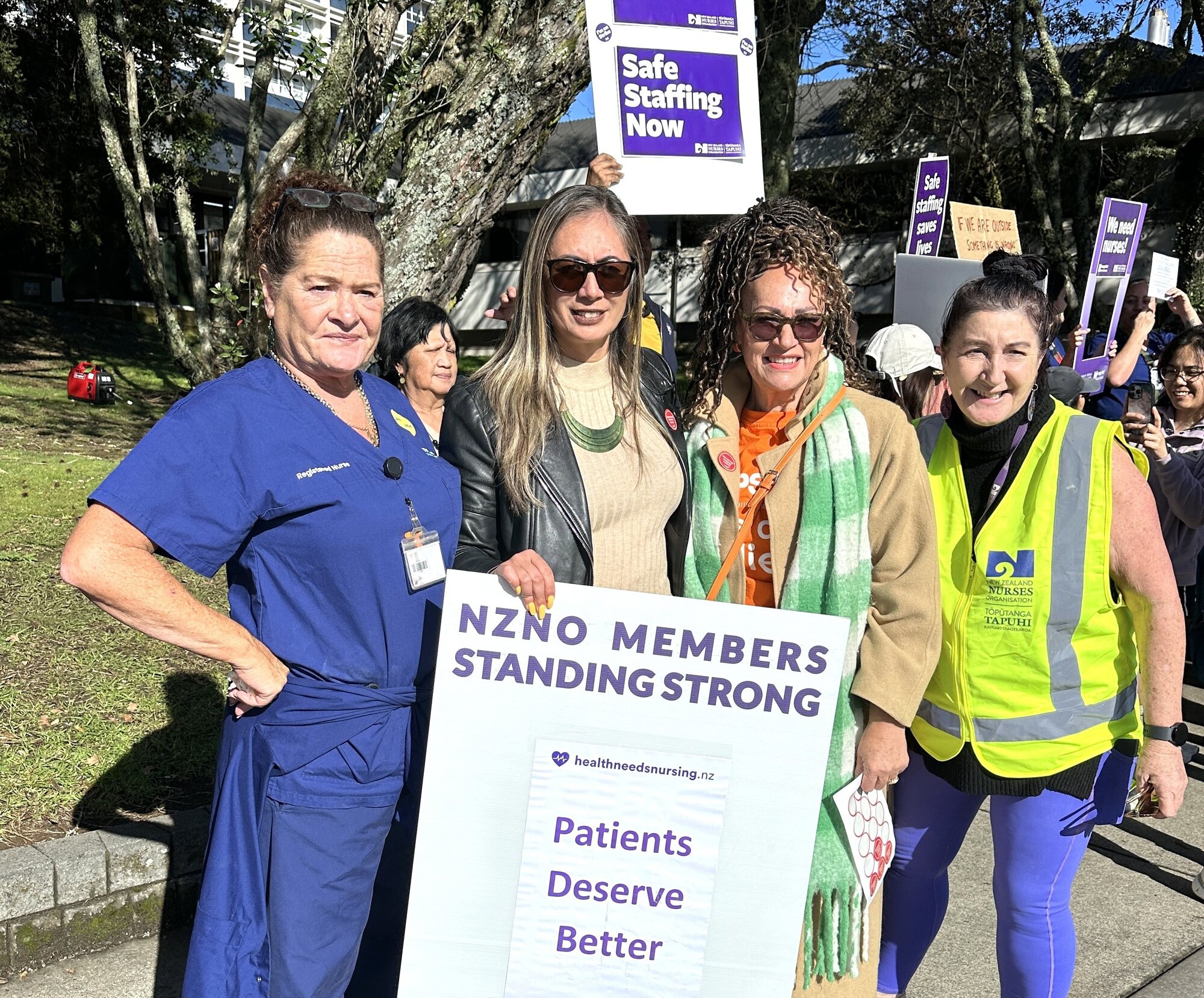 Green MP Hūhana Lyndon was among those showing their support for nurses in Whangārei.
