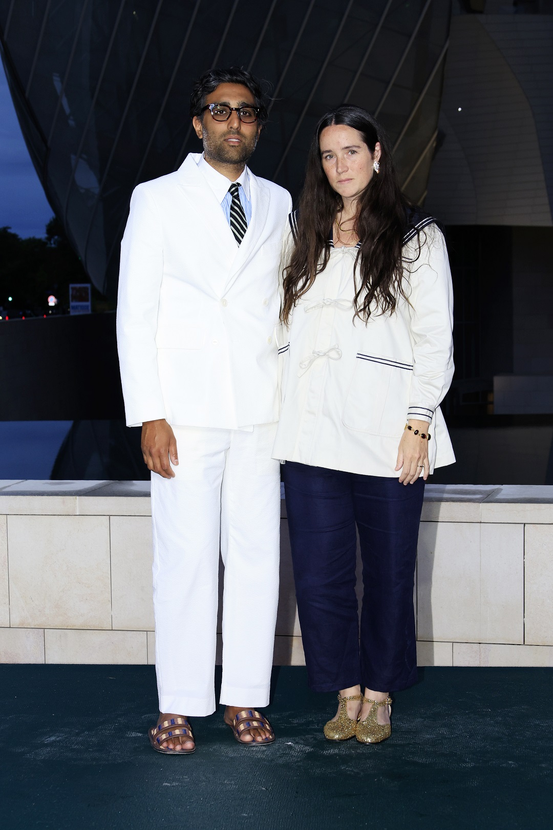 Aaron Aujila and Emily Adams Bode Aujila attend Prelude to the Olympics at Fondation Louis Vuitton in Paris. Photo / Getty Images