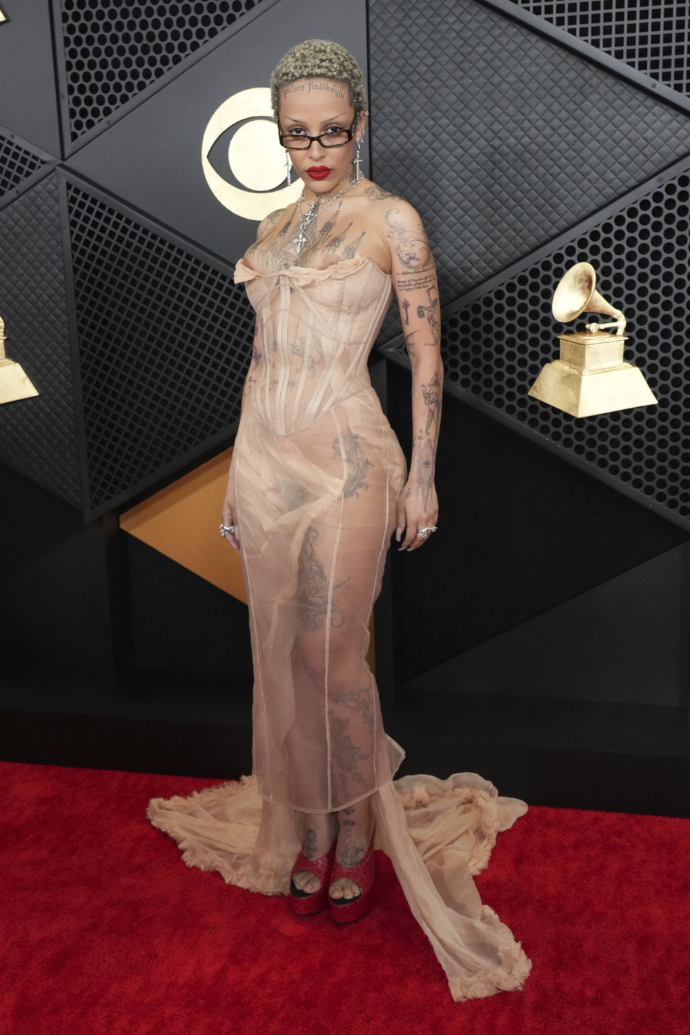 Doja Cat arrives at the 66th annual Grammy Awards in Los Angeles. Photo / Jordan Strauss, AP