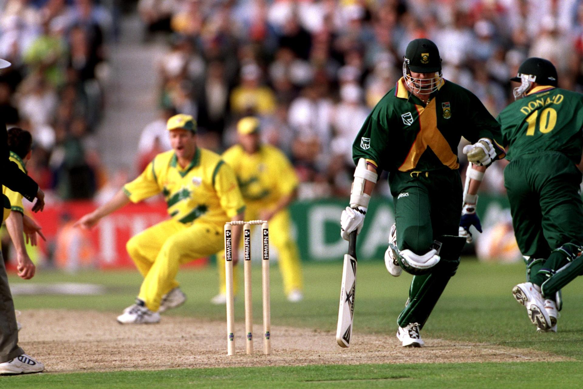 The 1999 World Cup loss to Australia, compliments of Allan Donald's dramatic run-out, still haunts South Africa. Photo / Getty