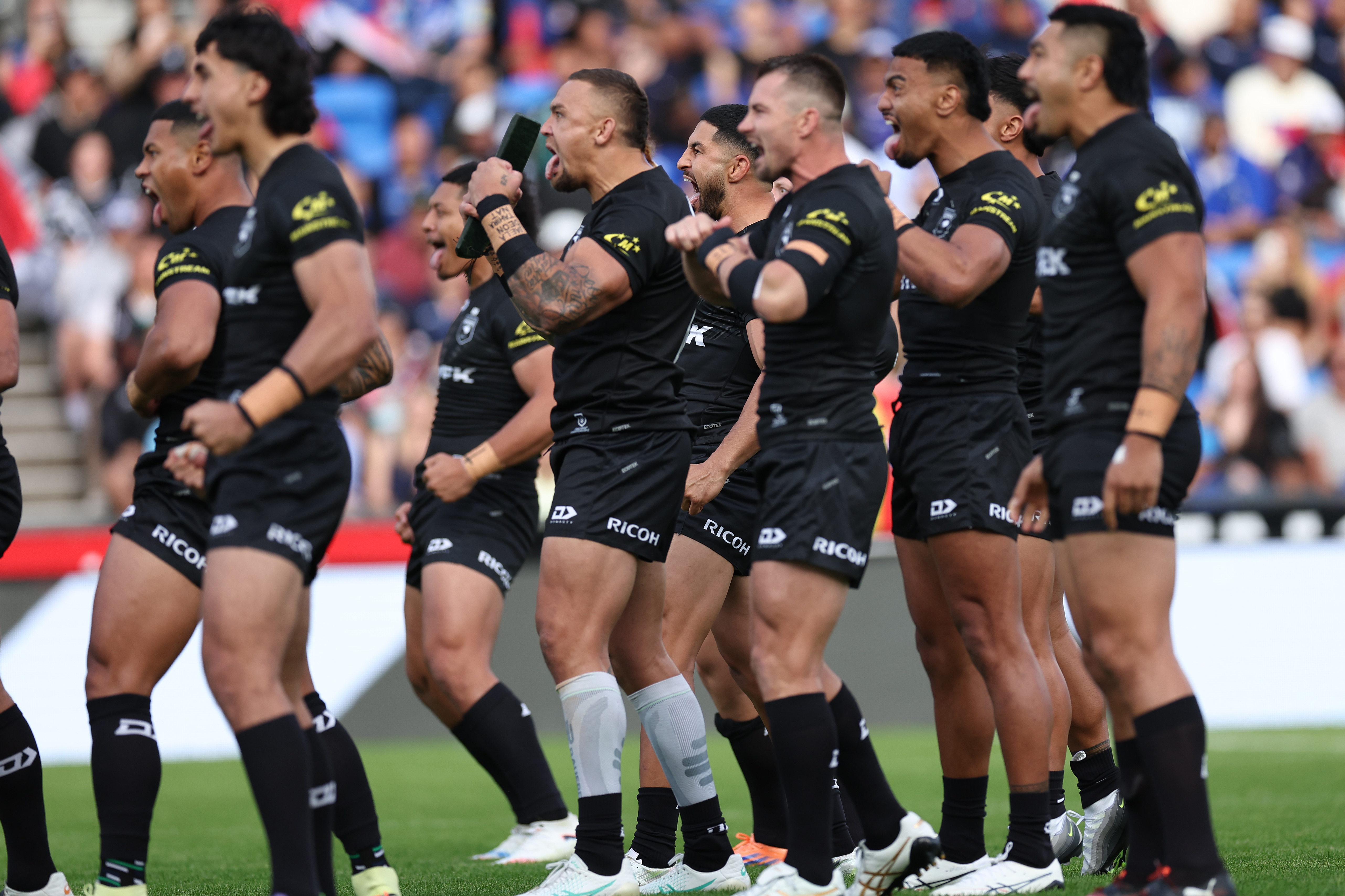 The Kiwis haka against Samoa. Photo / Photosport.