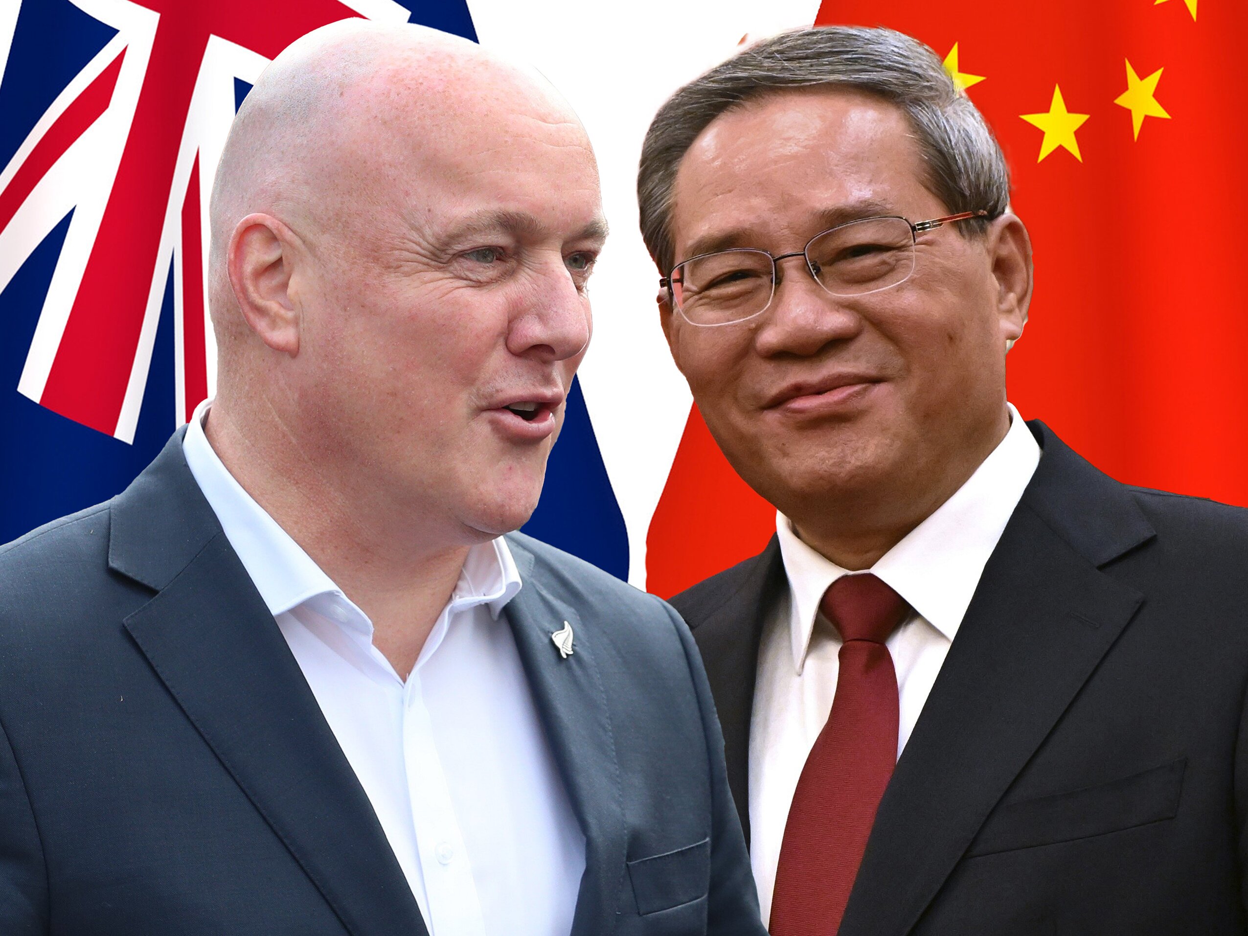 Christopher Luxon NZ PM and Li Qiang Chinese Premier. Composite photo / NZME, AP
