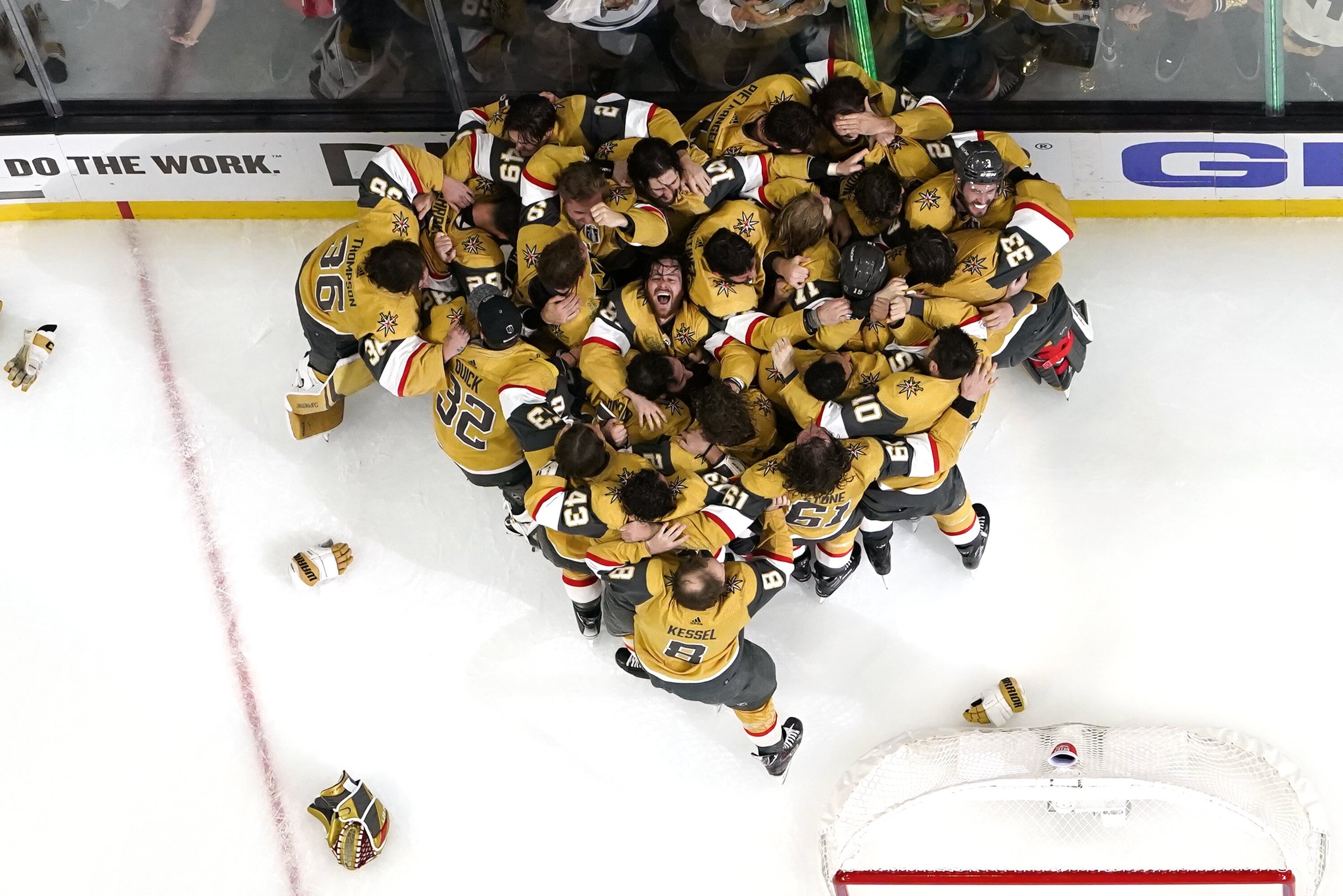 Members of the Vegas Golden Knights celebrate after they defeated the Florida Panthers 9-3 to win the Stanley Cup in June 2023. Photo / AP Photos