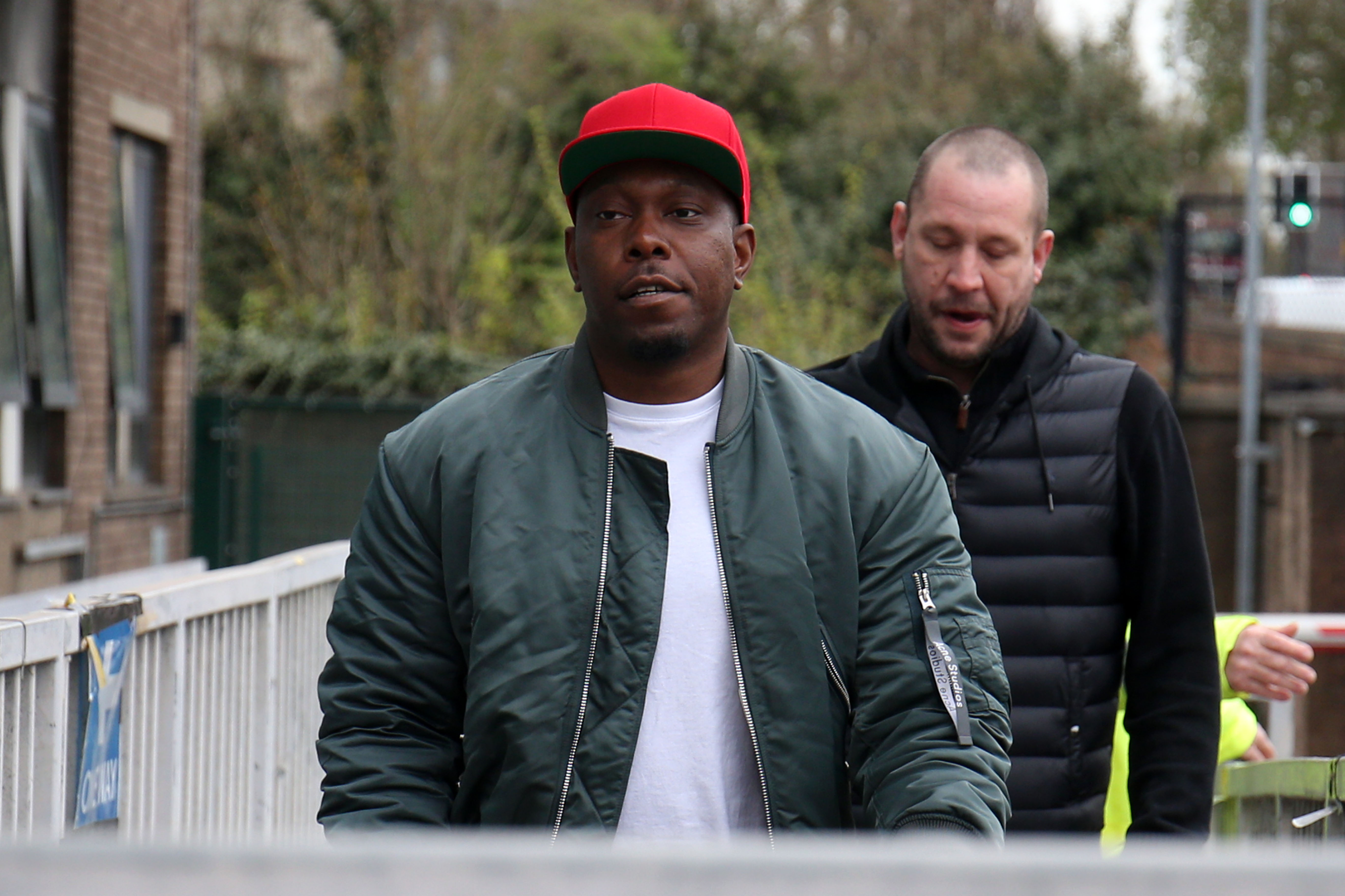 Dizzee Rascal arriving at Magistrates Court on April 8, 2022 in Croydon, England. The musician was given a community order and had to wear an electronic tag for attacking his ex-fiancee during a row over child contact and finances. Photo / Getty
