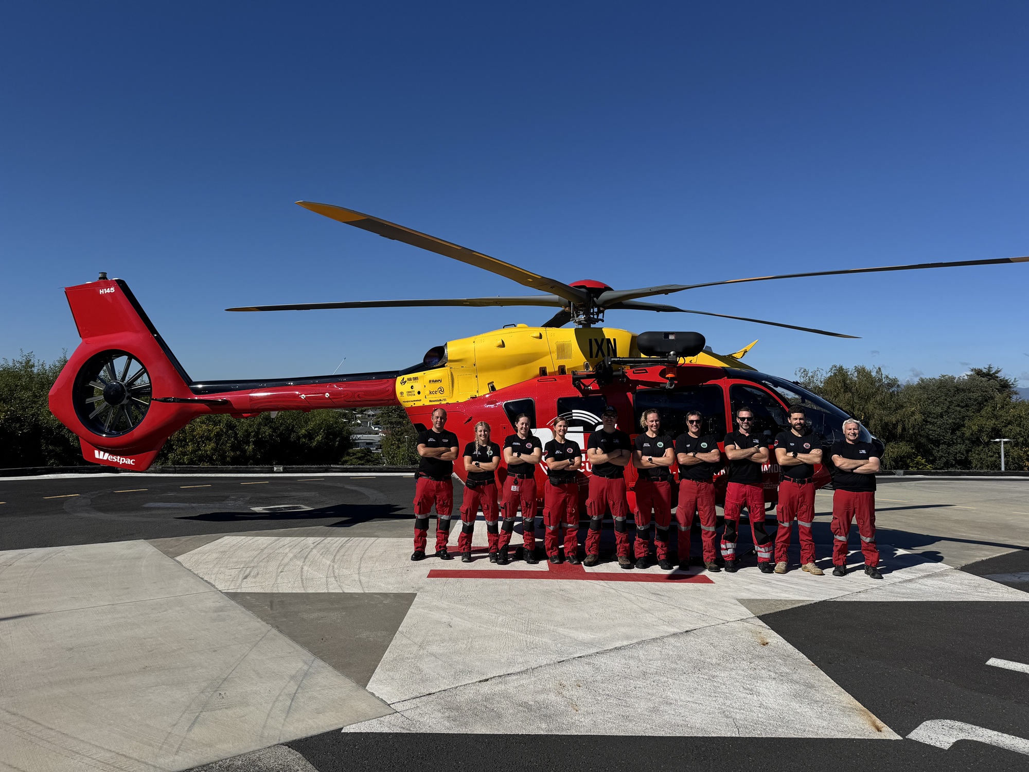 An Airbus H145 D3 rescue helicopter (call sign: IXN) that takes care of rescue operations in Waikato, Coromandel and King Country with its crew. Photo / Philips Search and Rescue Trust
