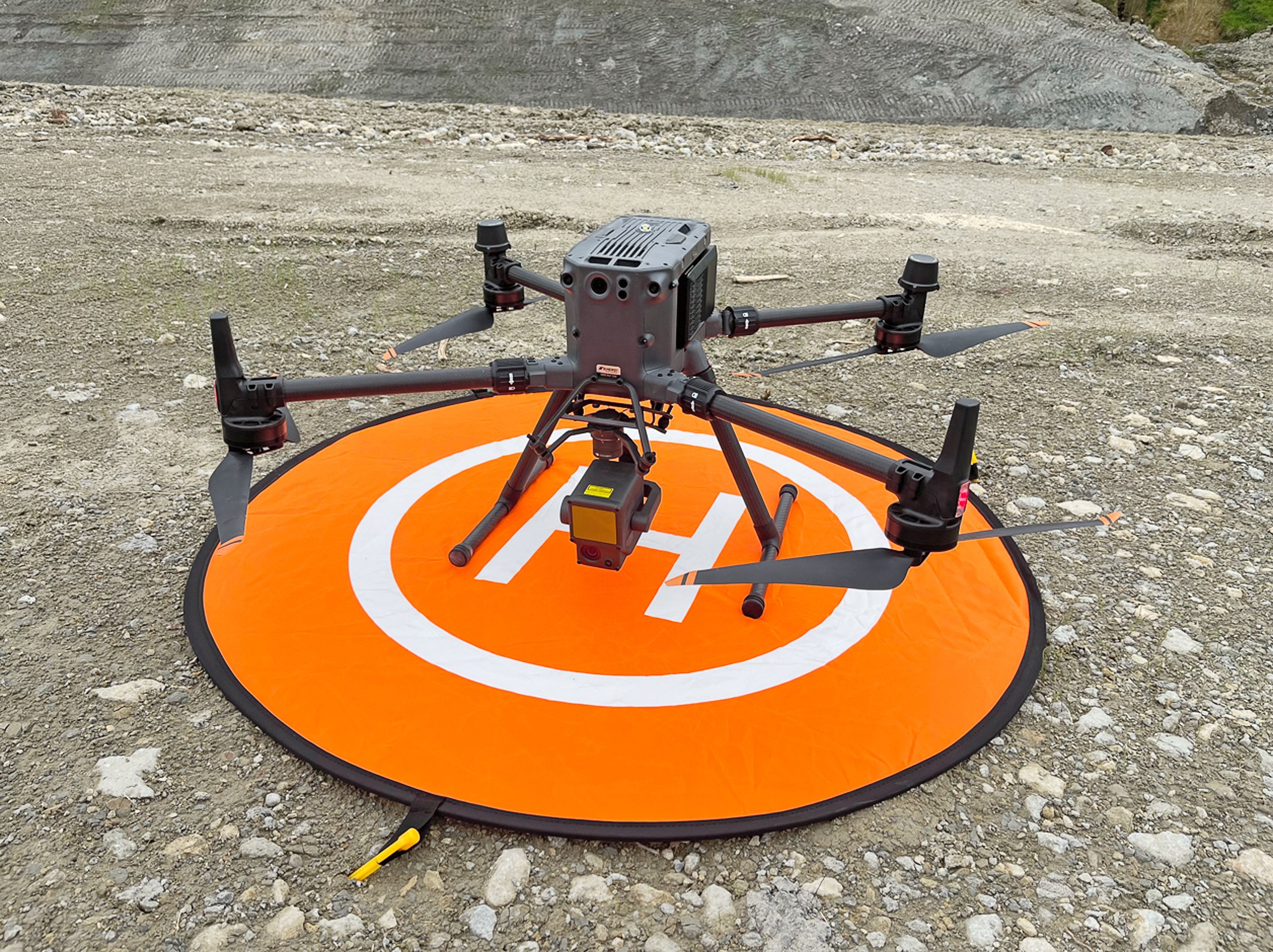 This large specialised drone will be used to measure the debris volumes sitting in the Waimata River as part of the river improvement project. 