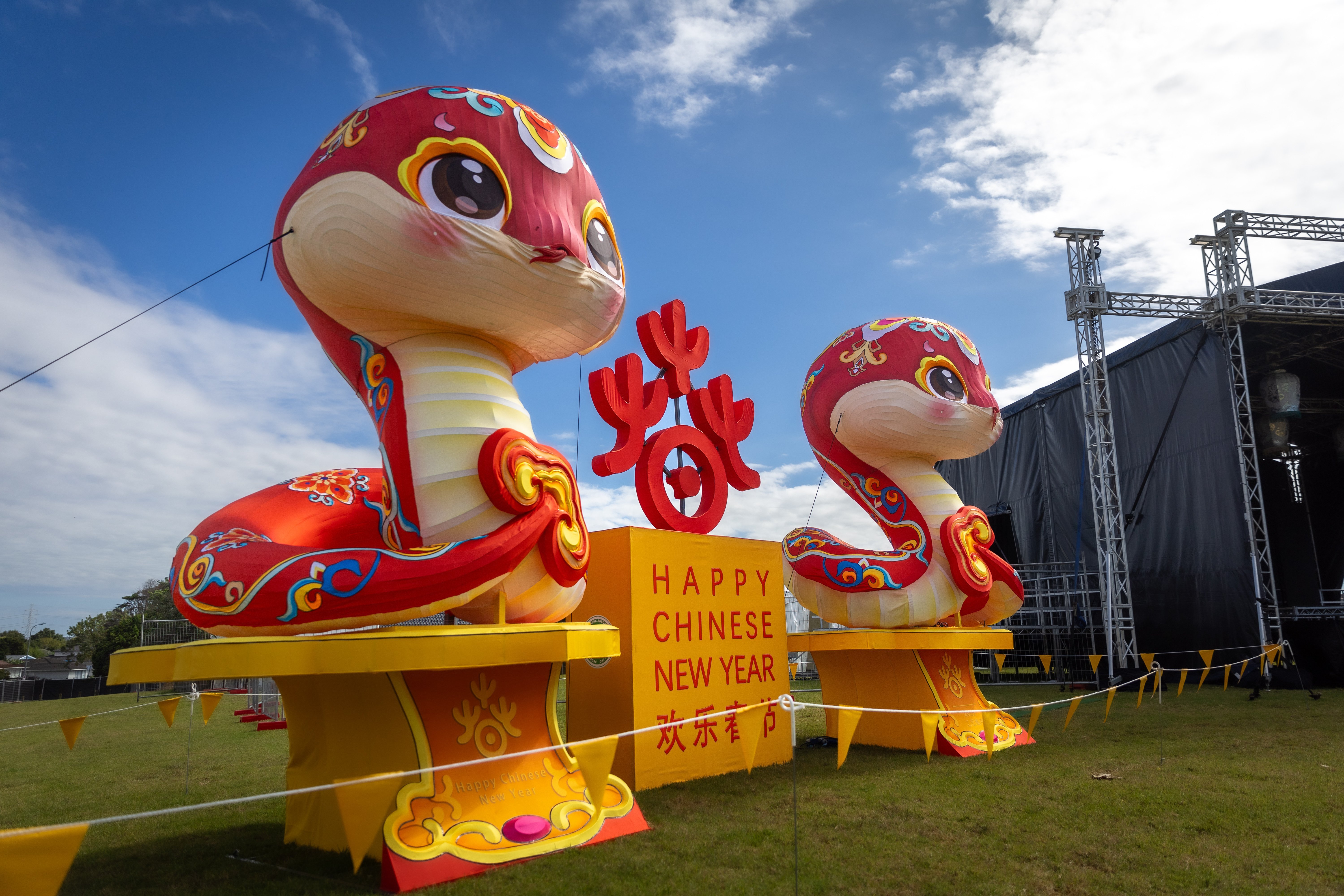 A Year of the Snake display at the BNZ Auckland Lantern Festival last month. Photo / Michael Craig