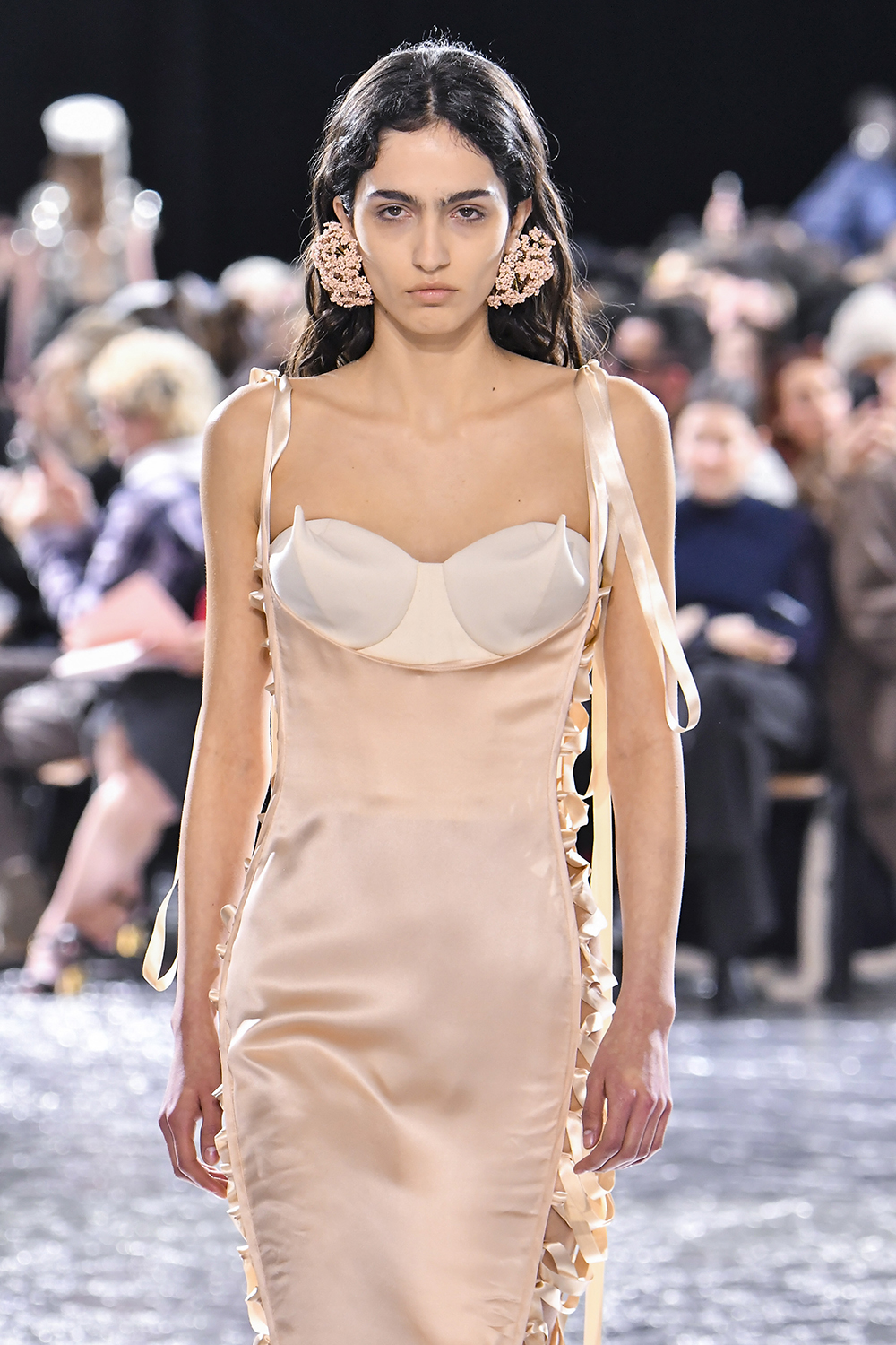The Jean Paul Gaultier by Simone Rocha haute couture show turned a cone bra into the shape of rose thorns. Photo /  Getty Images