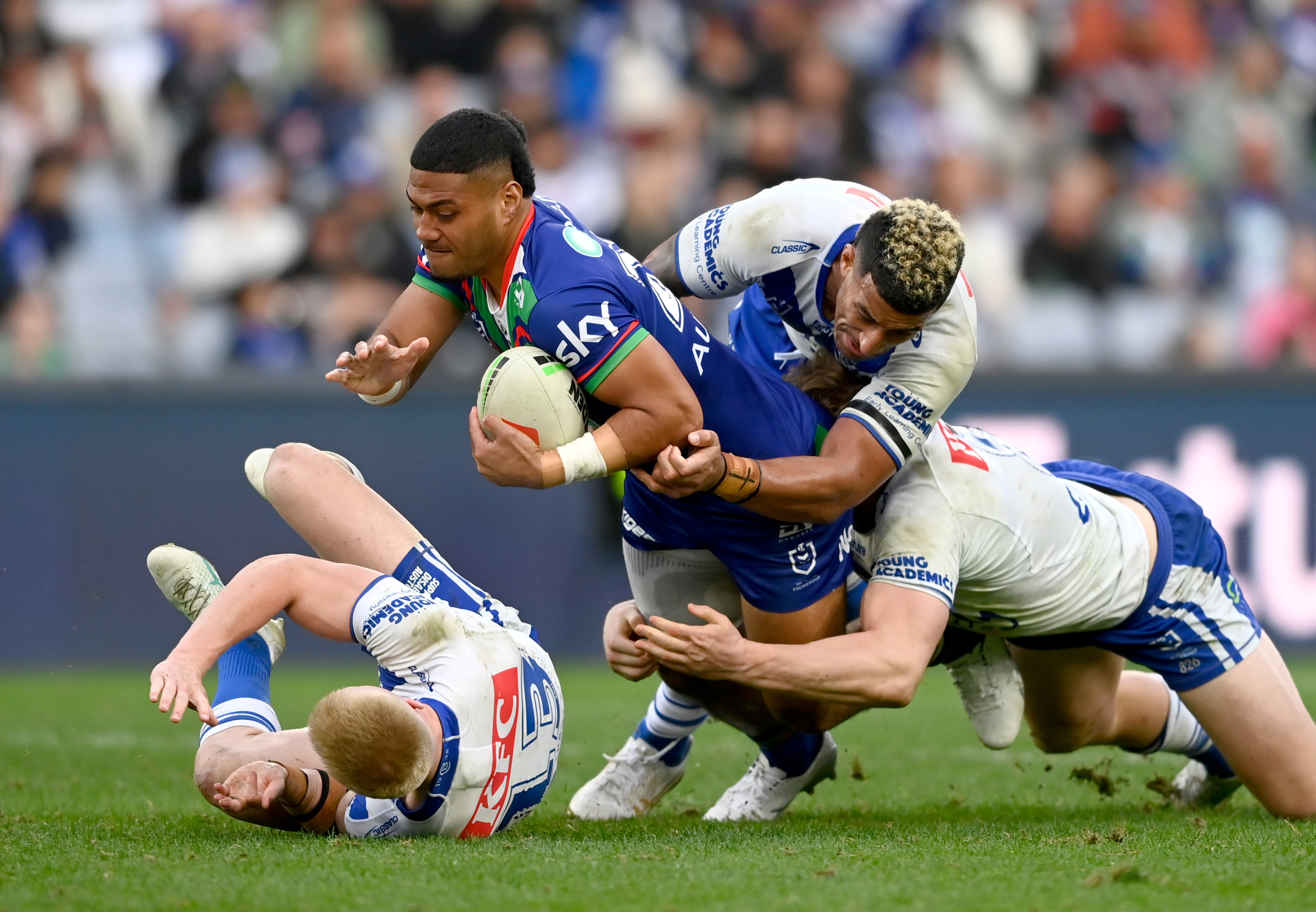 Leka Halasima's first carry in the NRL. Photo / Photosport