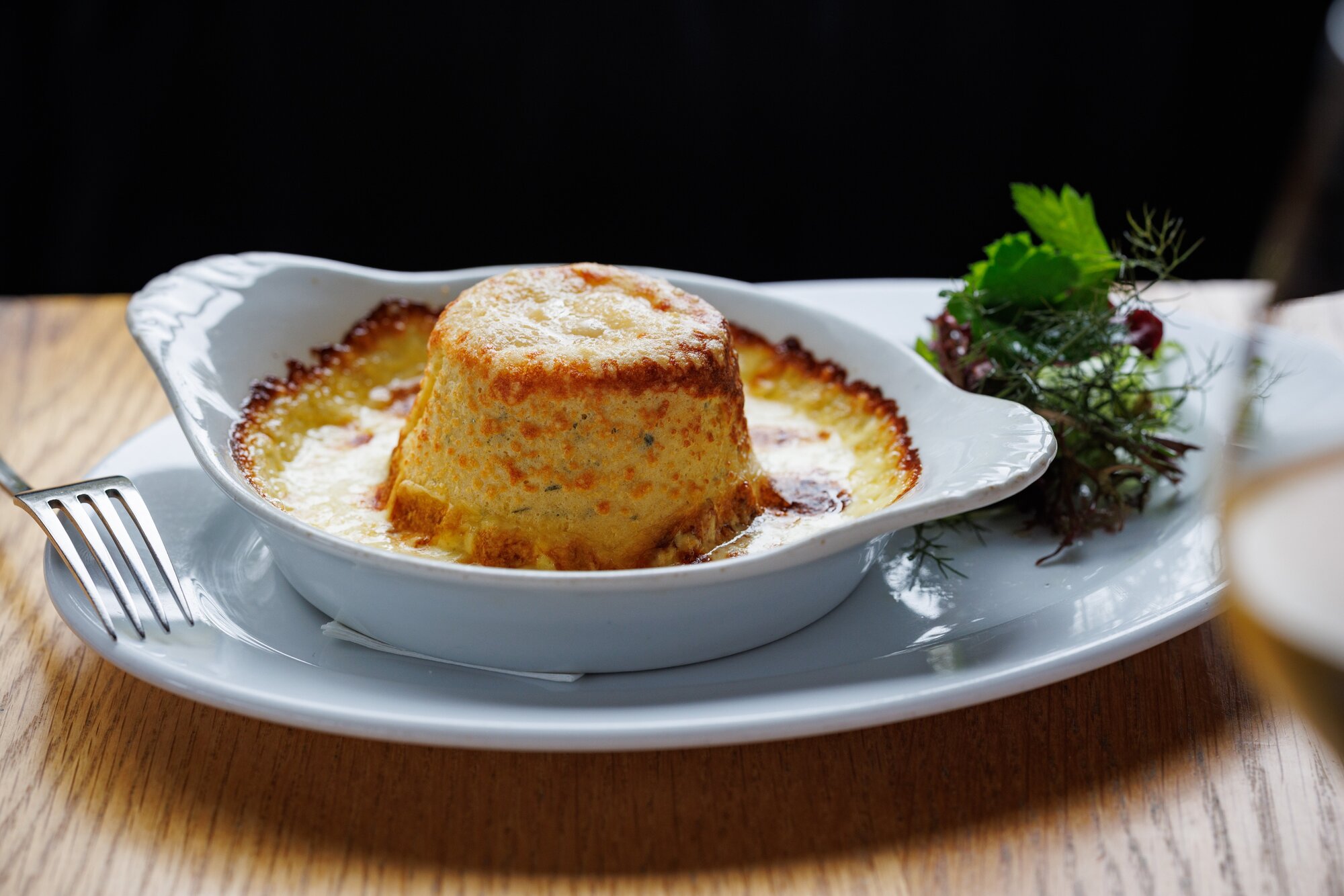 The cheese souffle has been a menu favourite at The Engine Room since it opened nearly 20 years ago. Photo / Babiche Martens