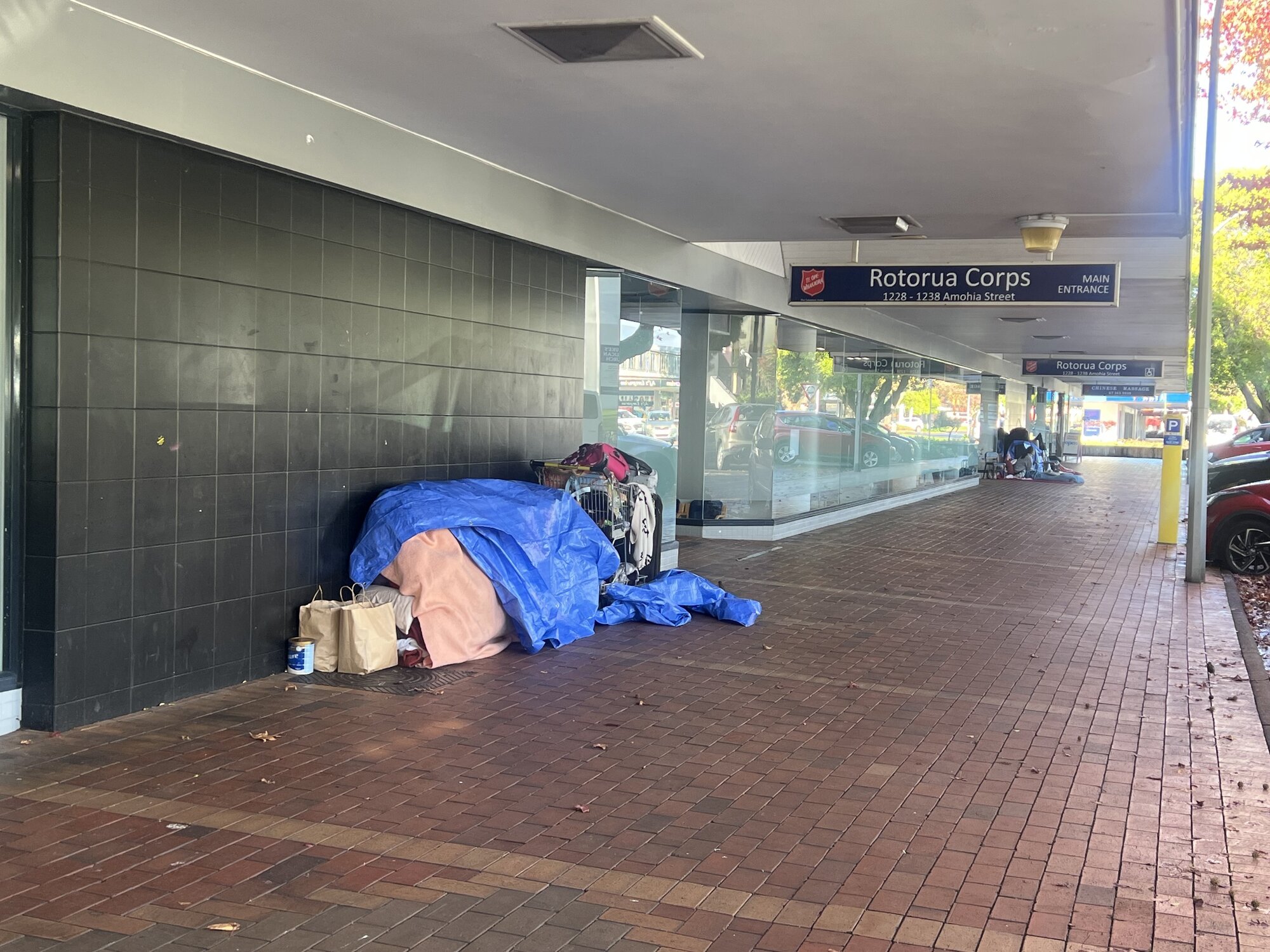 Part of the makeshift homeless camp. Photo / Kelly Makiha