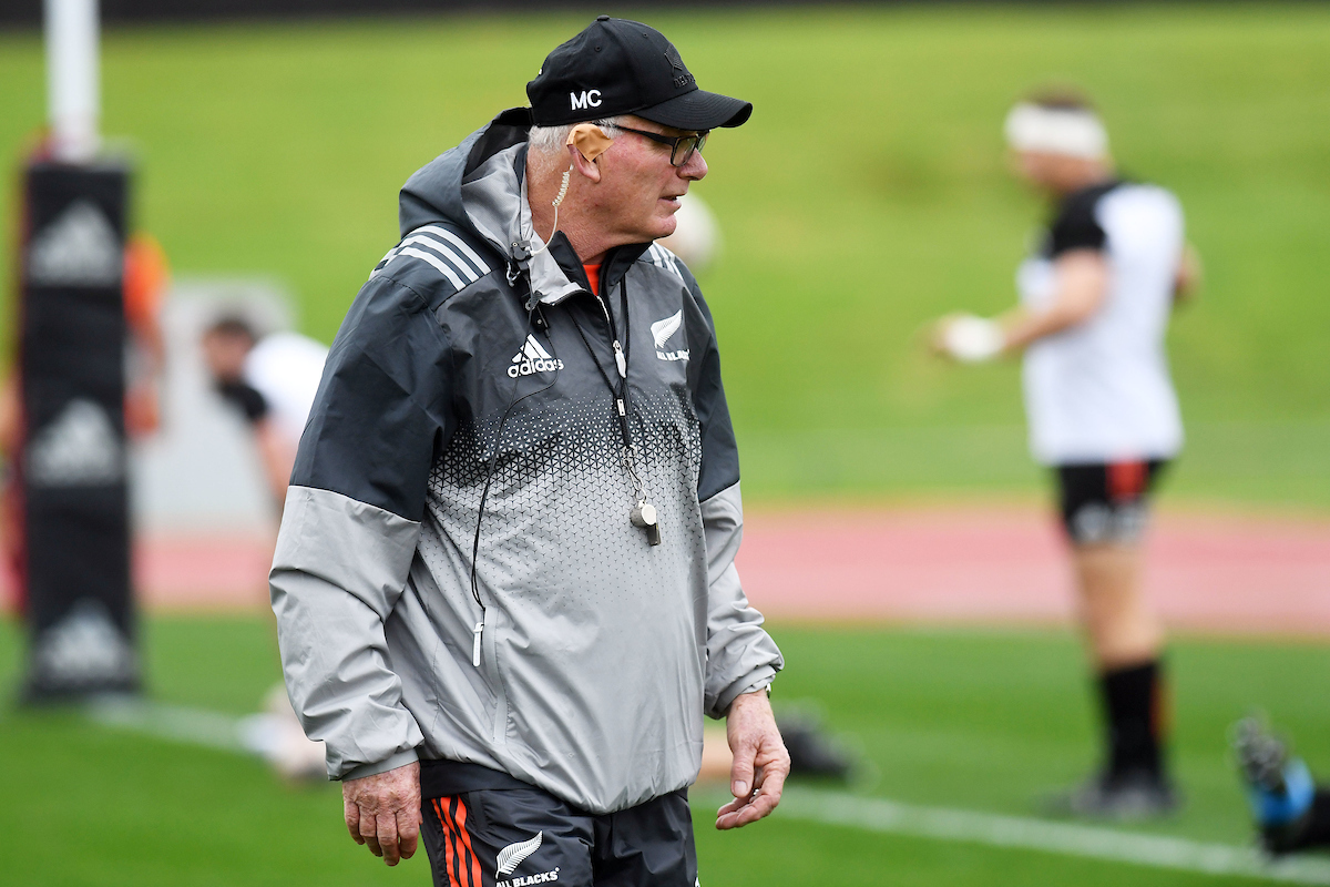 Mike Cron was a hands-on coach during his time with the All Blacks pack, something he has continued with the Wallabies. Photo / Photosport