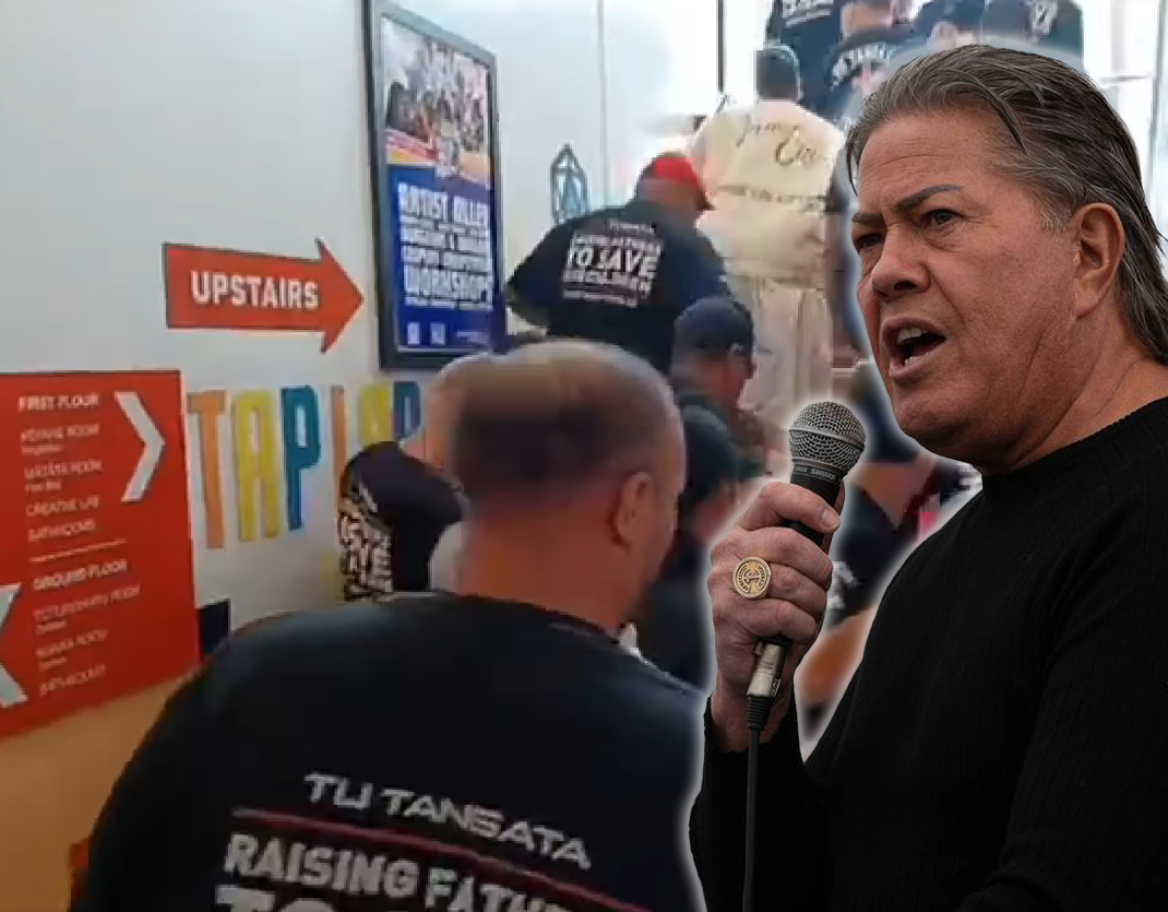 Brian Tamaki (inset) has bragged he ordered his followers to storm the Te Atatū library.