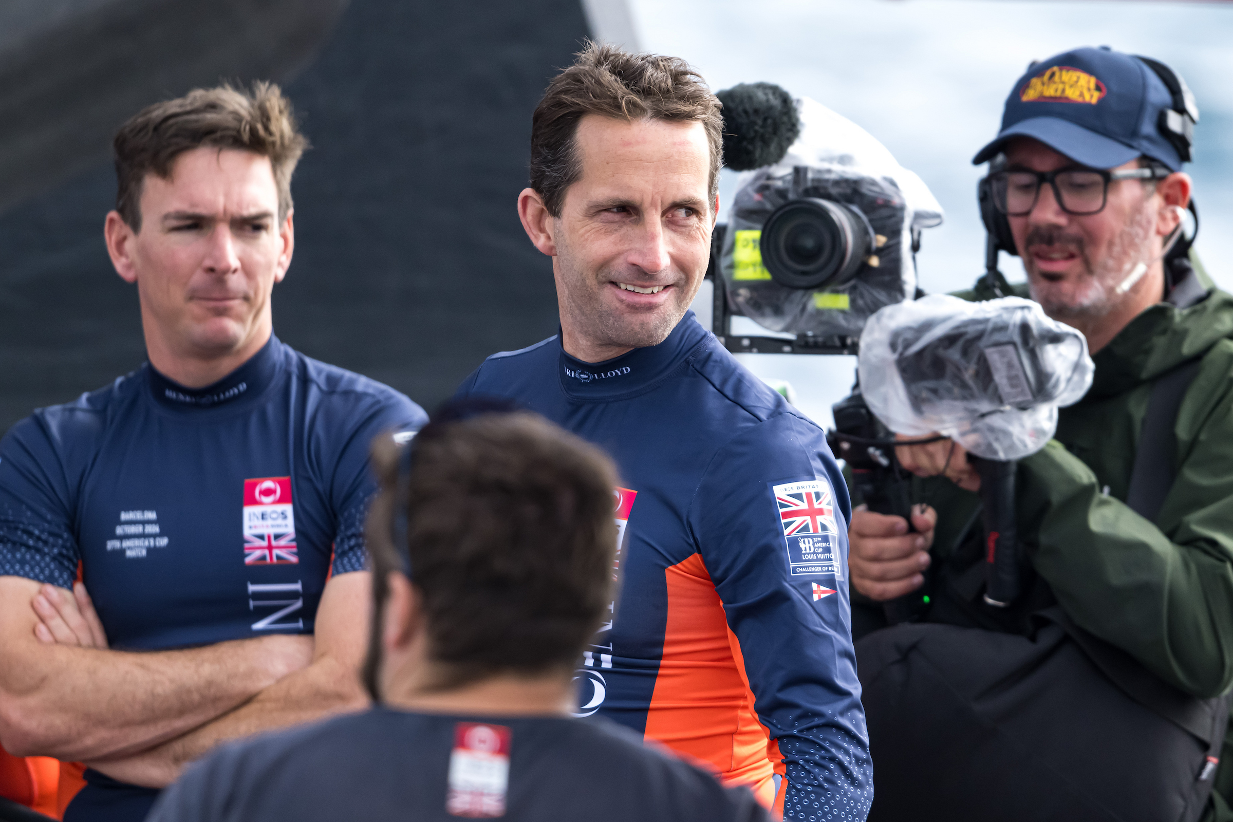Ineos Britannia helmsmen Dylan Fletcher and Sir Ben Ainslie. Photo / Ricardo Pinto, America's Cup