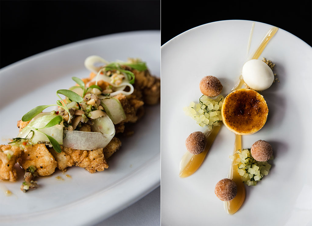 The calamari and the creme brulee on the menu at Sails. Pictures / Guy Coombes.