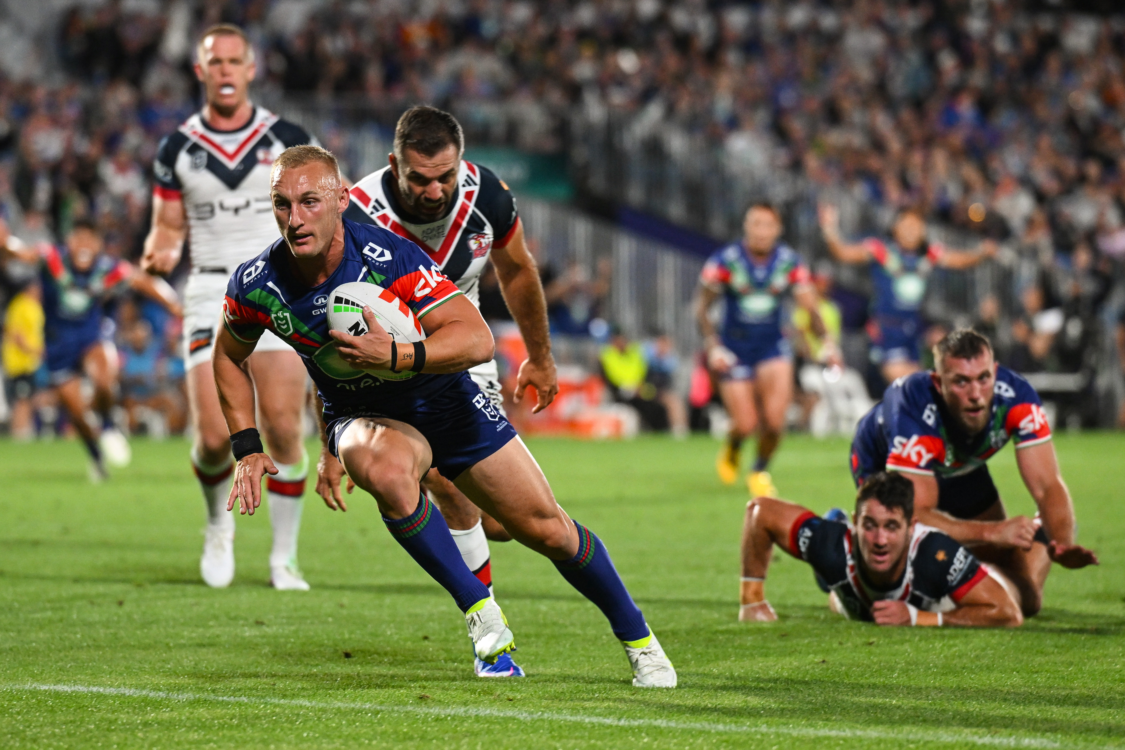 Tanah Boyd scores the opening try of the match. Photo / Photosport