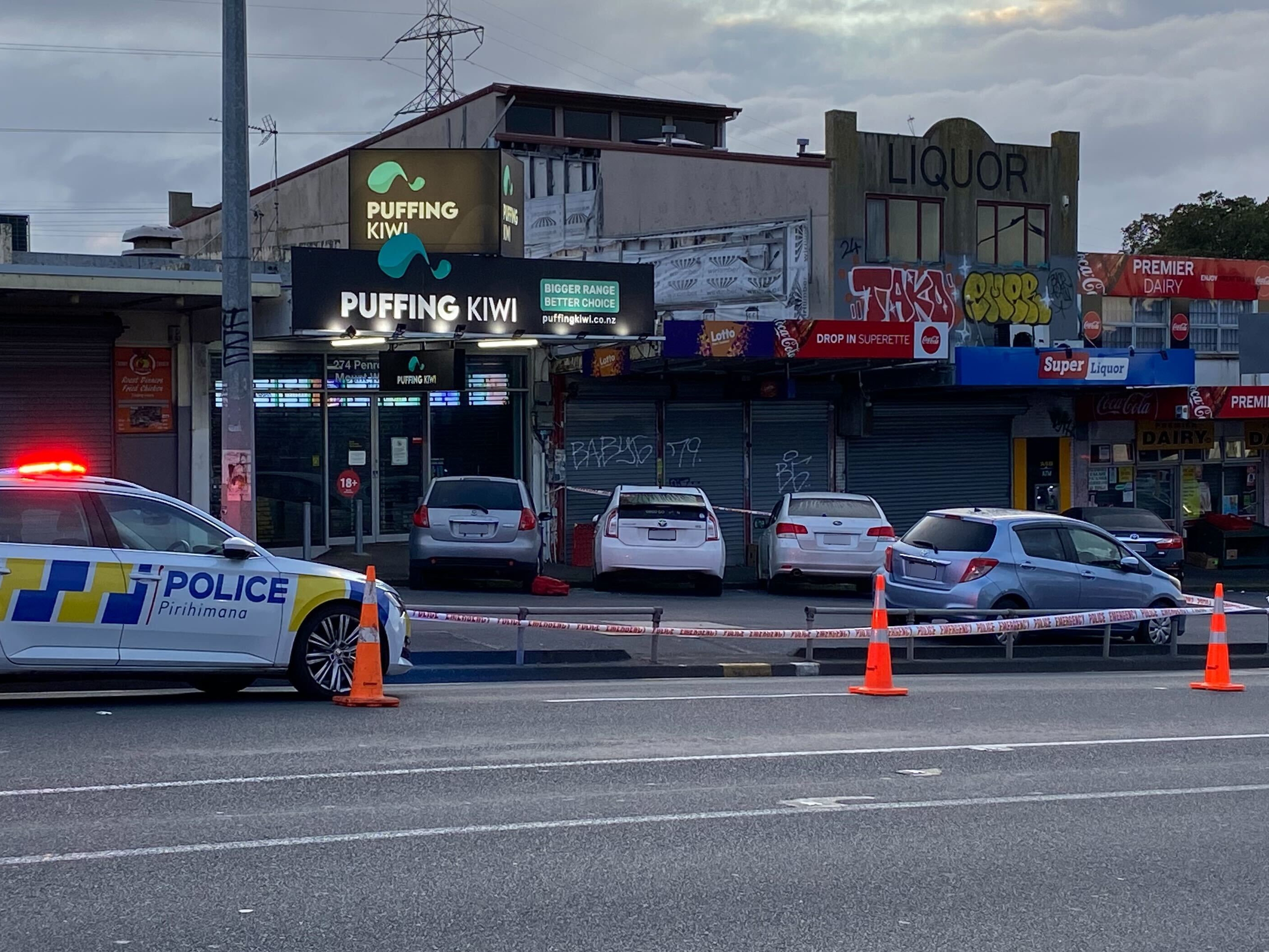 A homicide investigation is under way after a man was found dead in a car outside shops on Penrose Rd in Mt Wellington. Photo / Isaac Davison