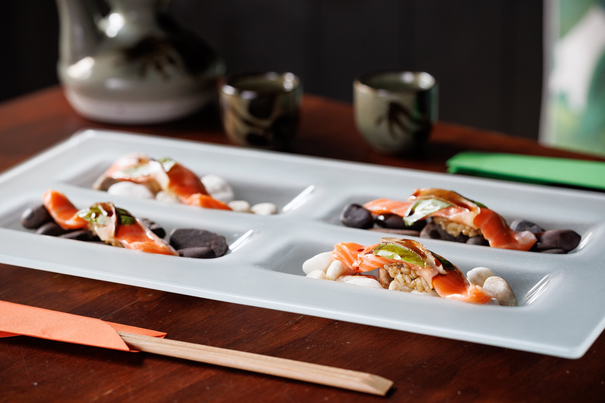 Salmon nigiri from Danryu in Devonport. Photo / Babiche Martens