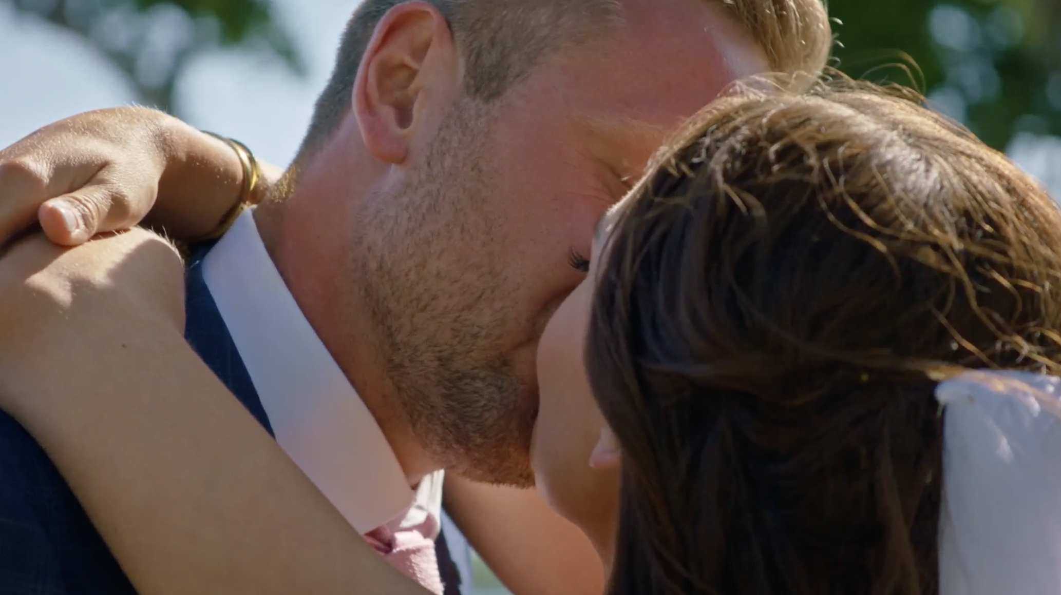 Sam and James, sitting in a tree, K-I-S-S-I-N-G. Photo / Warner Bros. Discovery
