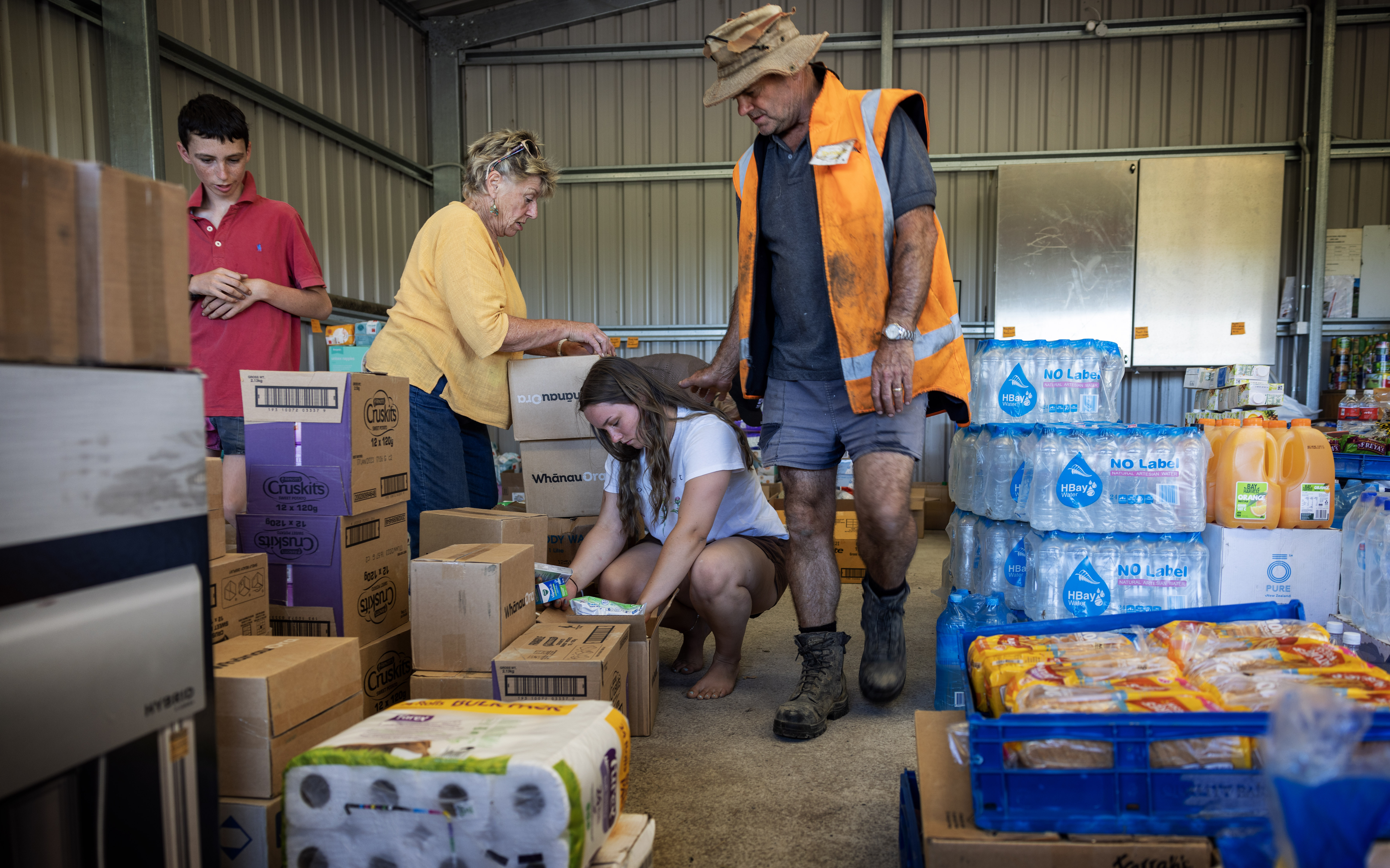 Essential supplies being checked in Rissington. Photo / Mike Scott
