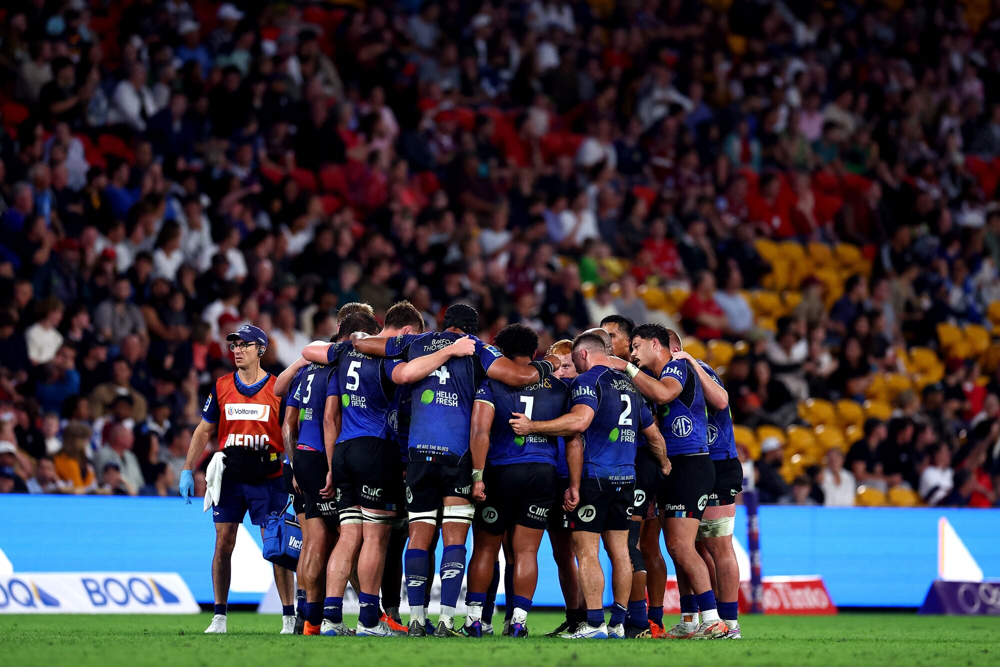 The Blues gather their thoughts in Brisbane. Photo / SmartFrame