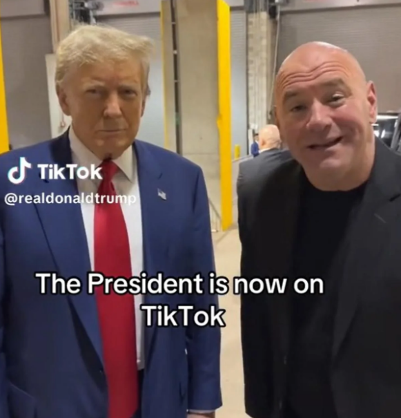 Donald Trump earlier this year on TikTok, the video-sharing app he once tried to ban as president. Photo / TikTok
