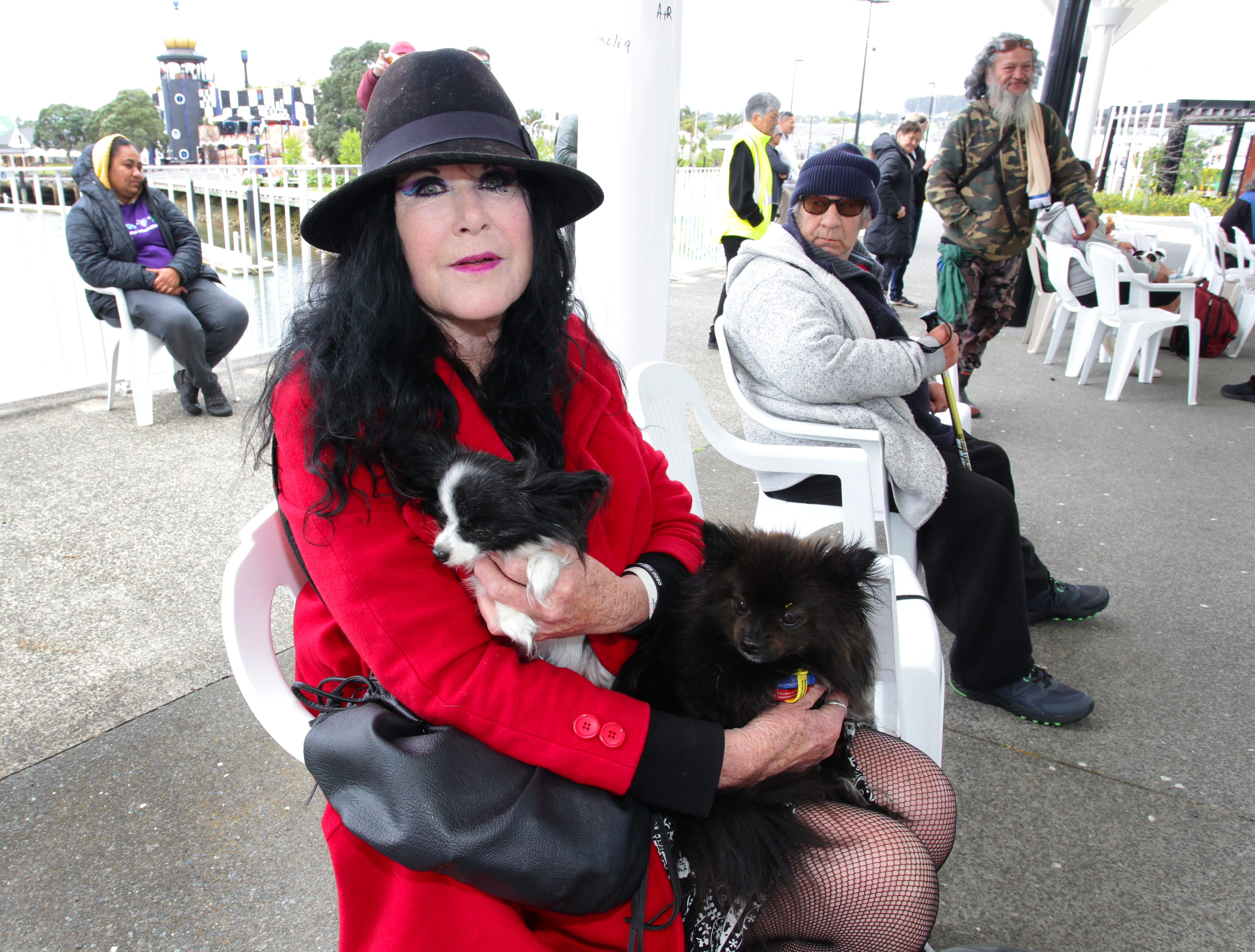 Princess Jury had her dogs Pippi and Khyshar with her as she took to the stage and told her story of being homeless, and the agony of being a rough sleeper. Photo/ Tania Whyte