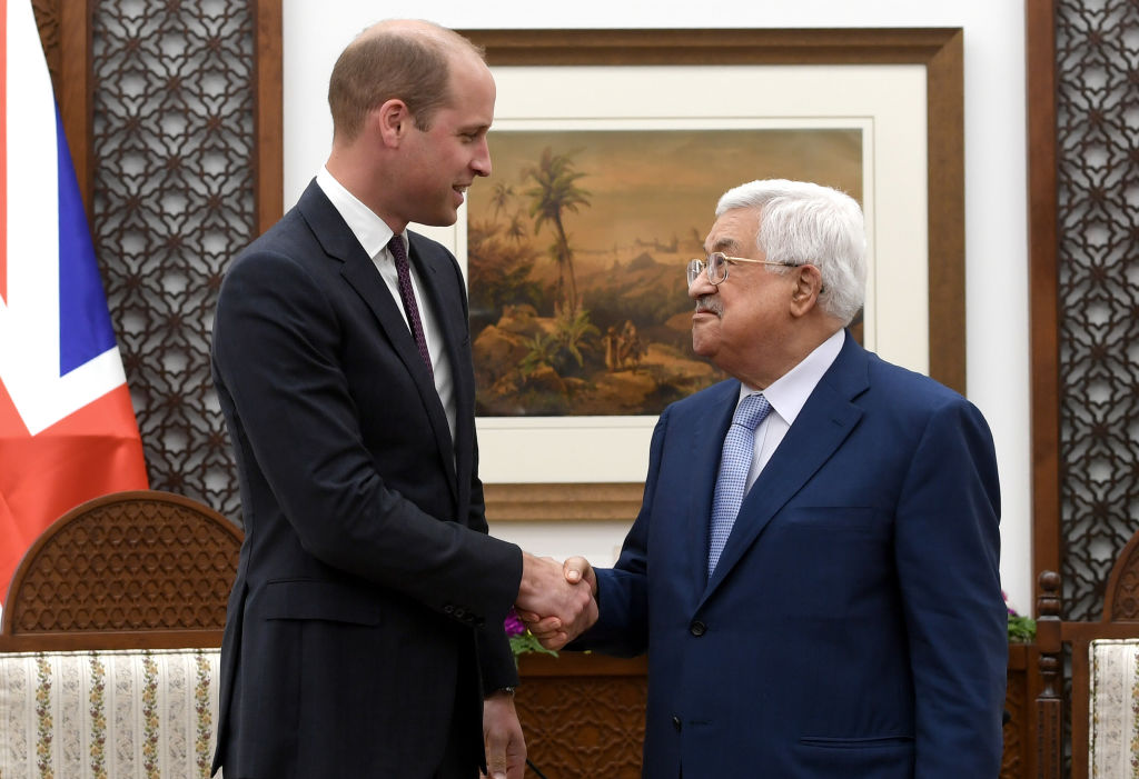 Prince William meets Palestinian President Mahmoud Abbas during his official tour of Jordan, Israel and the Occupied Palestinian Territories in 2018.  Photo / Getty Images