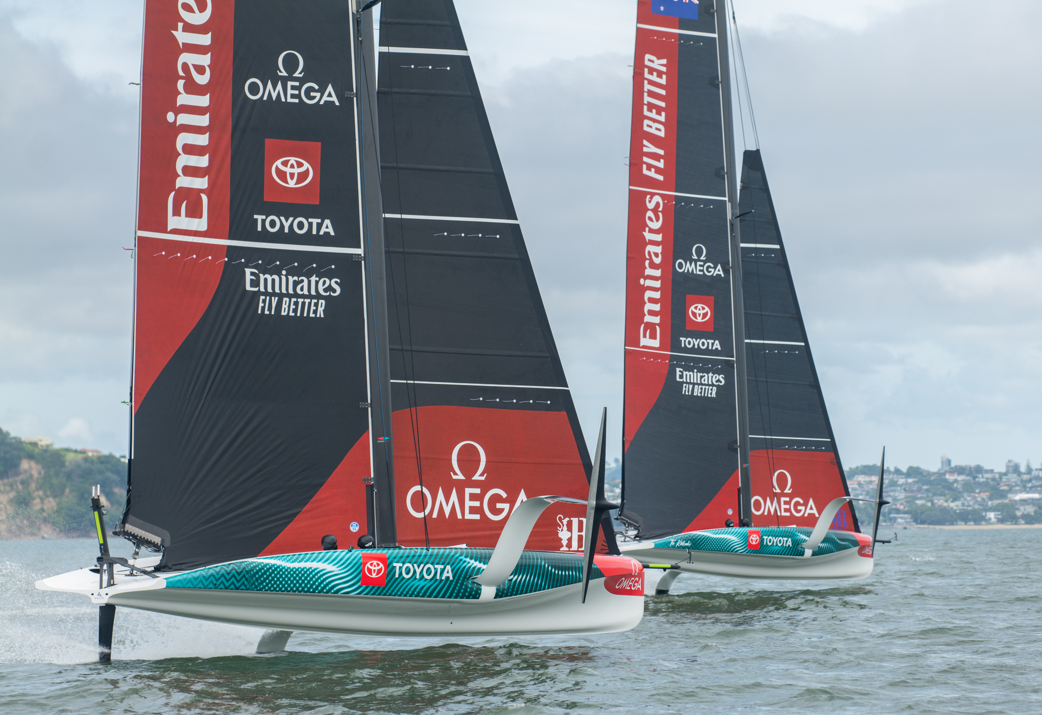 Team New Zealand had two AC40s out on the water this week. Photo: Supplied/ETNZ