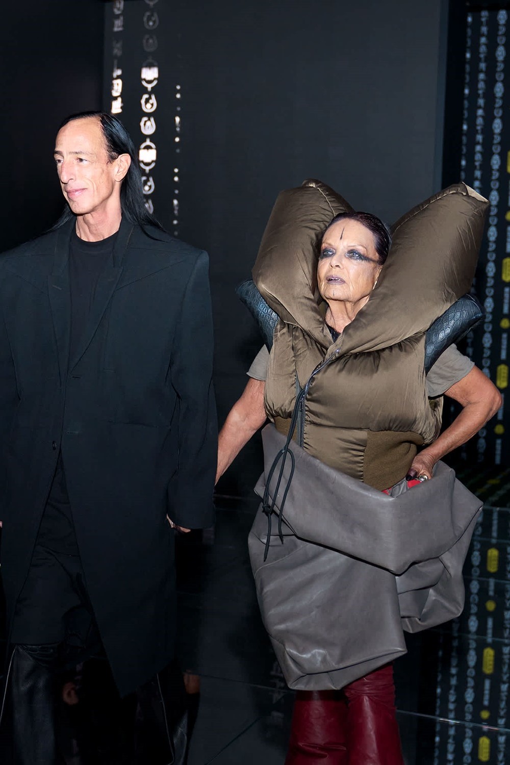 Rick Owens and Michelle Lamy attend Moncler's The City of Genius event in Shanghai.
