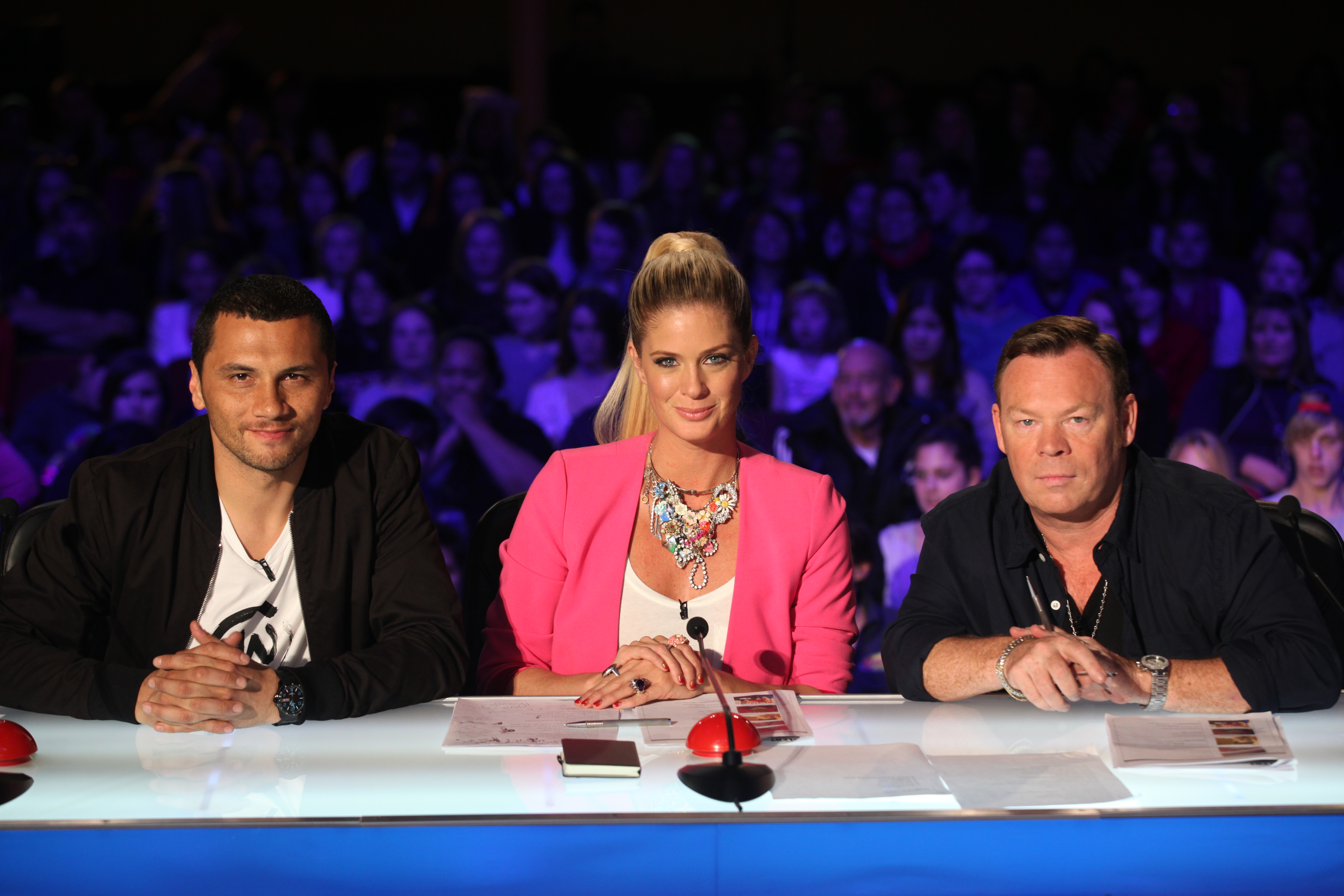 Rachel Hunter appears as a judge on New Zealand's Got Talent alongside Jason Kerrison (L) and Ali Campbell. Photo / Supplied