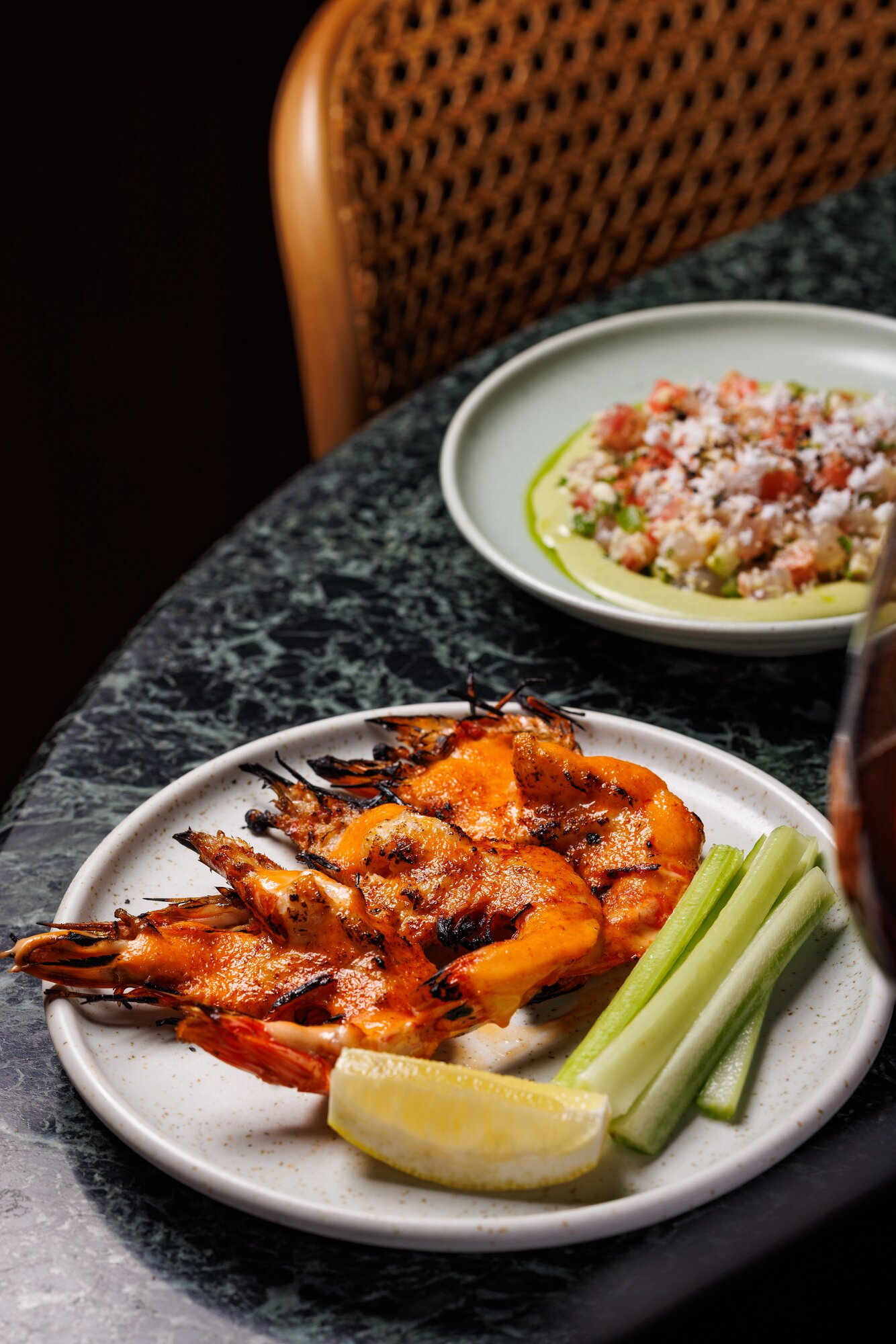 The grilled prawns at Hugo's Bistro. Photo / Babiche Martens